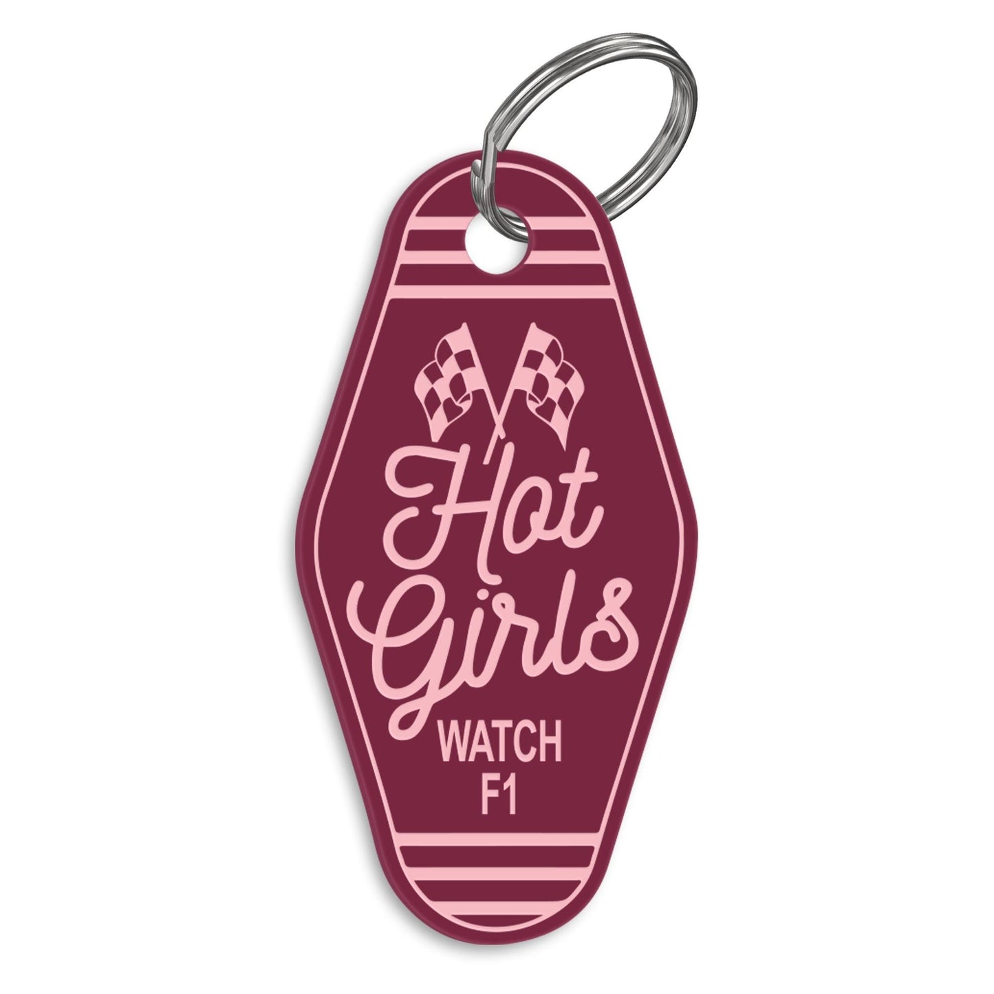 Formula 1 Keyring | Racing Gift for Her | Hot Girls Watch F1 | Motel-Style Keychain