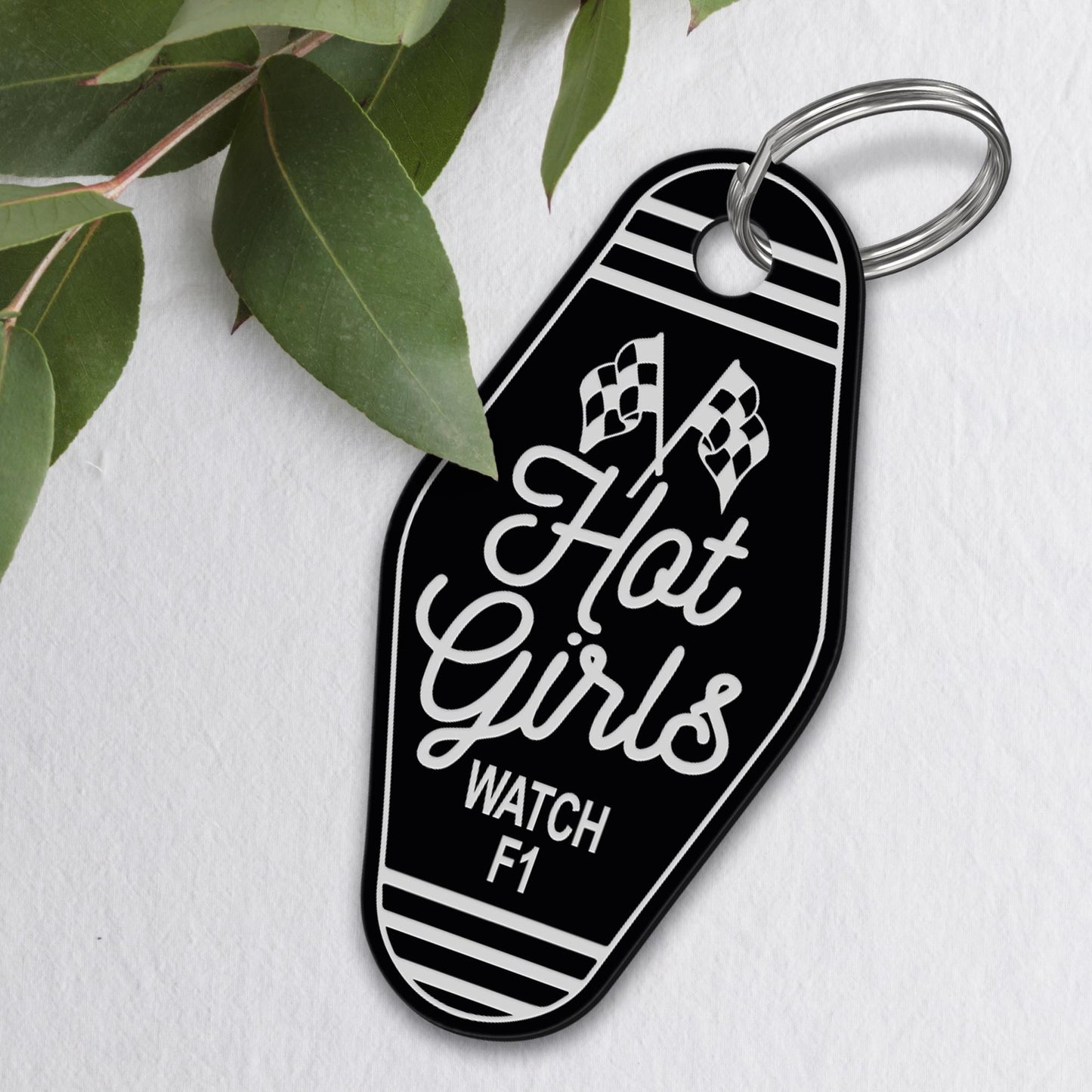 Formula 1 Keyring | Racing Gift for Her | Hot Girls Watch F1 | Motel-Style Keychain