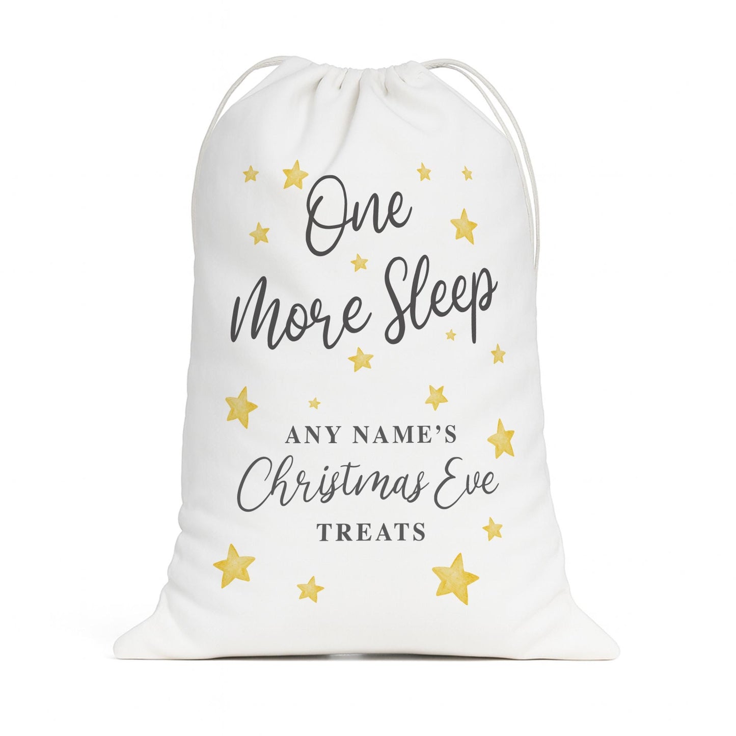 Personalised Christmas Eve Present Sack | Custom Name One More Sleep Gift Bag