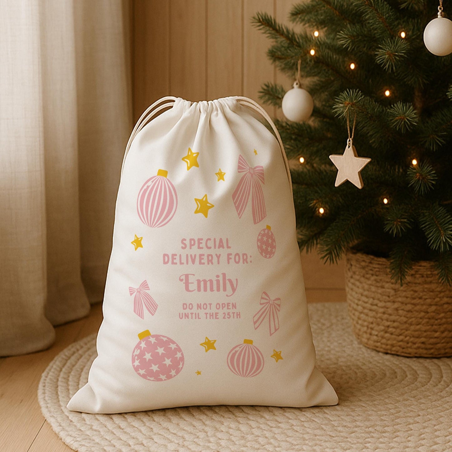 Personalised Christmas Santa Sack  Special Delivery Gift Bag for Girls