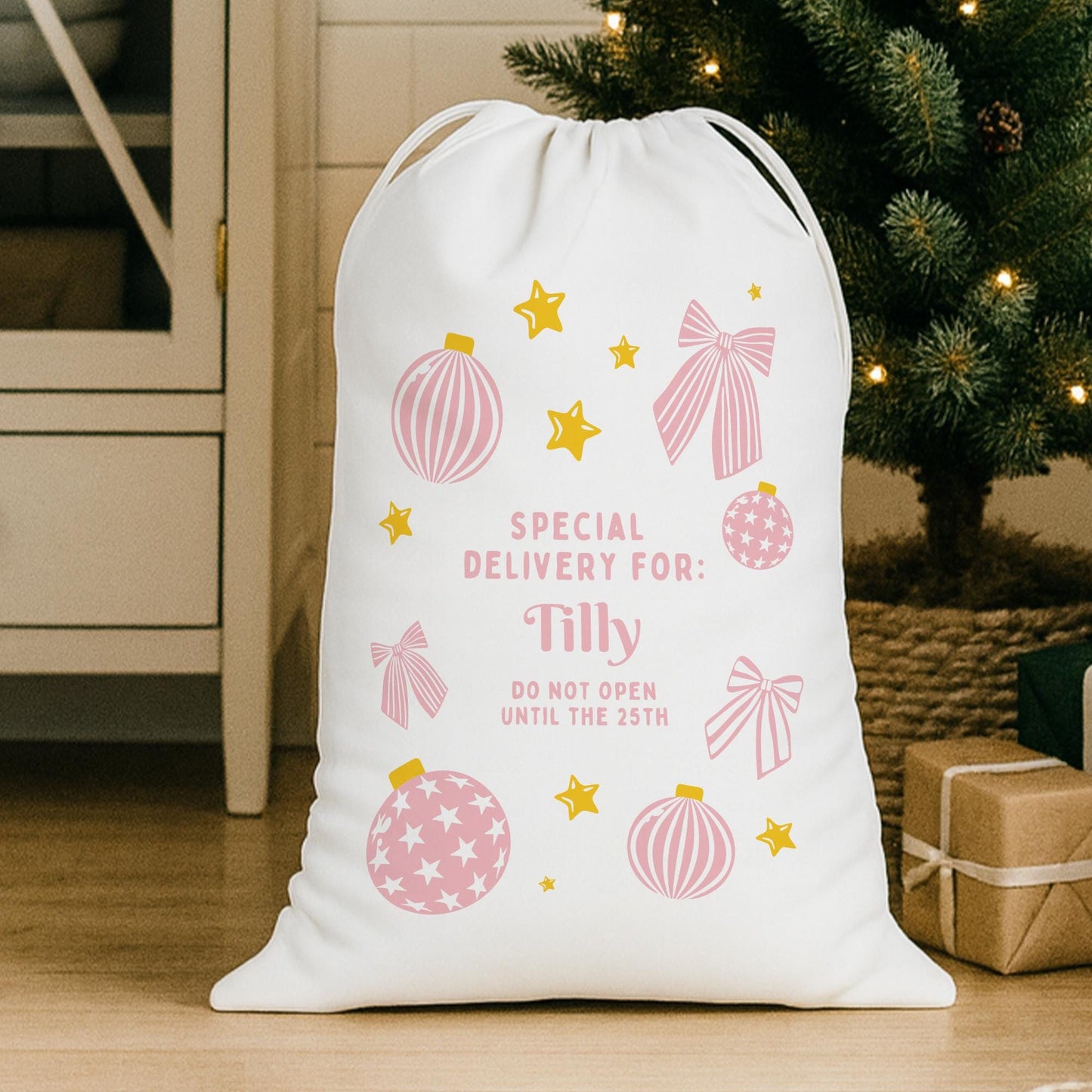 Personalised Christmas Santa Sack  Special Delivery Gift Bag for Girls