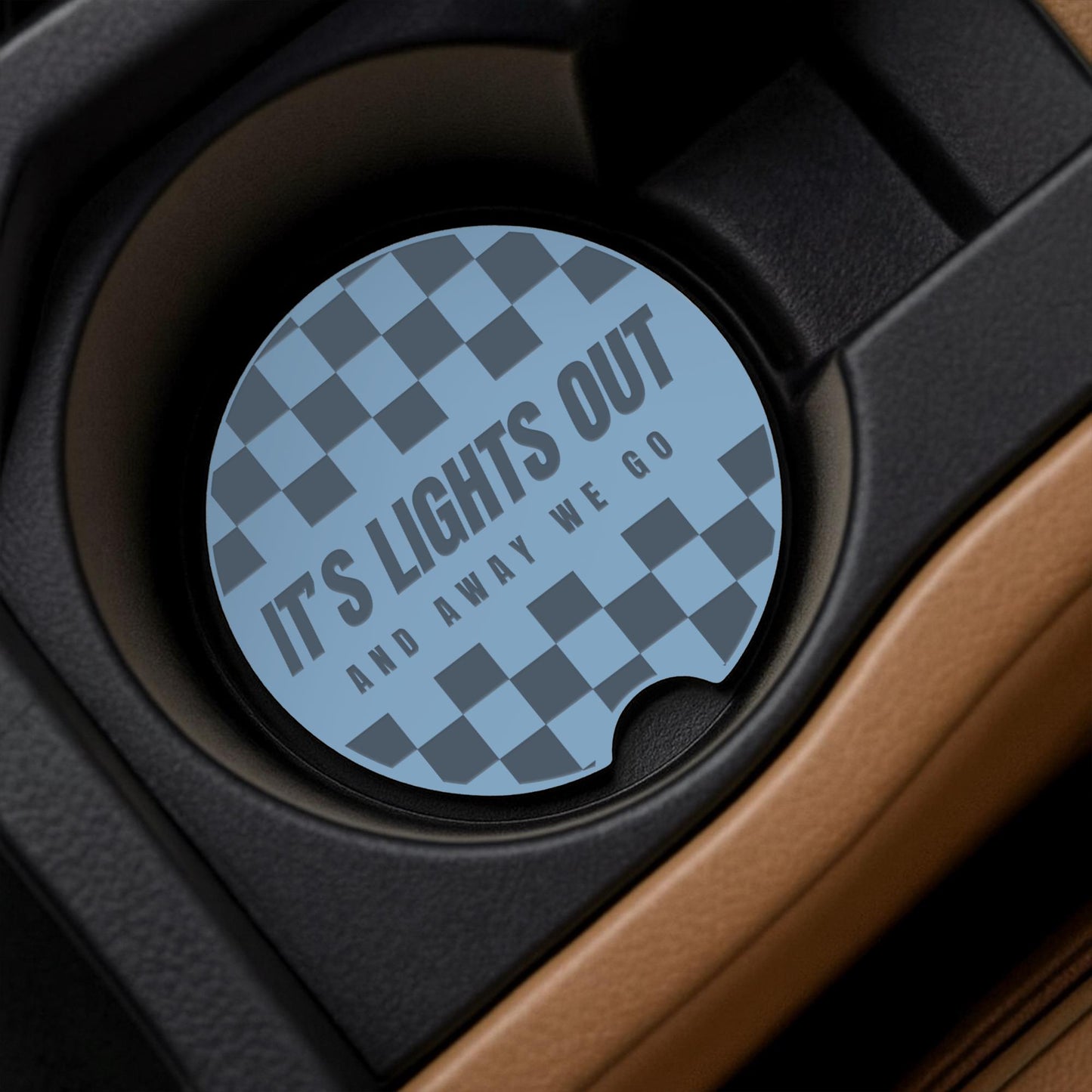 F1 Car Coasters Set | Lights Out & Away We Go | Formula 1 Gift Cup Holder Inserts