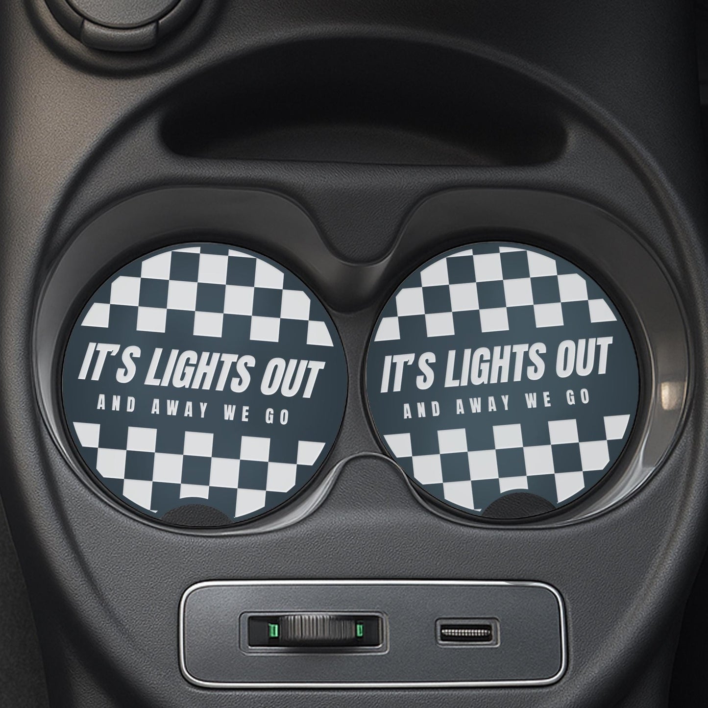 F1 Car Coasters Set | Lights Out & Away We Go | Formula 1 Gift Cup Holder Inserts