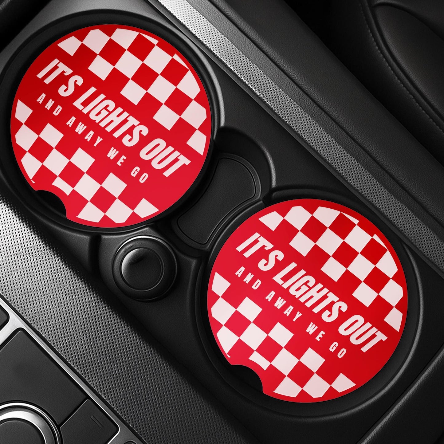 F1 Car Coasters Set | Lights Out & Away We Go | Formula 1 Gift Cup Holder Inserts