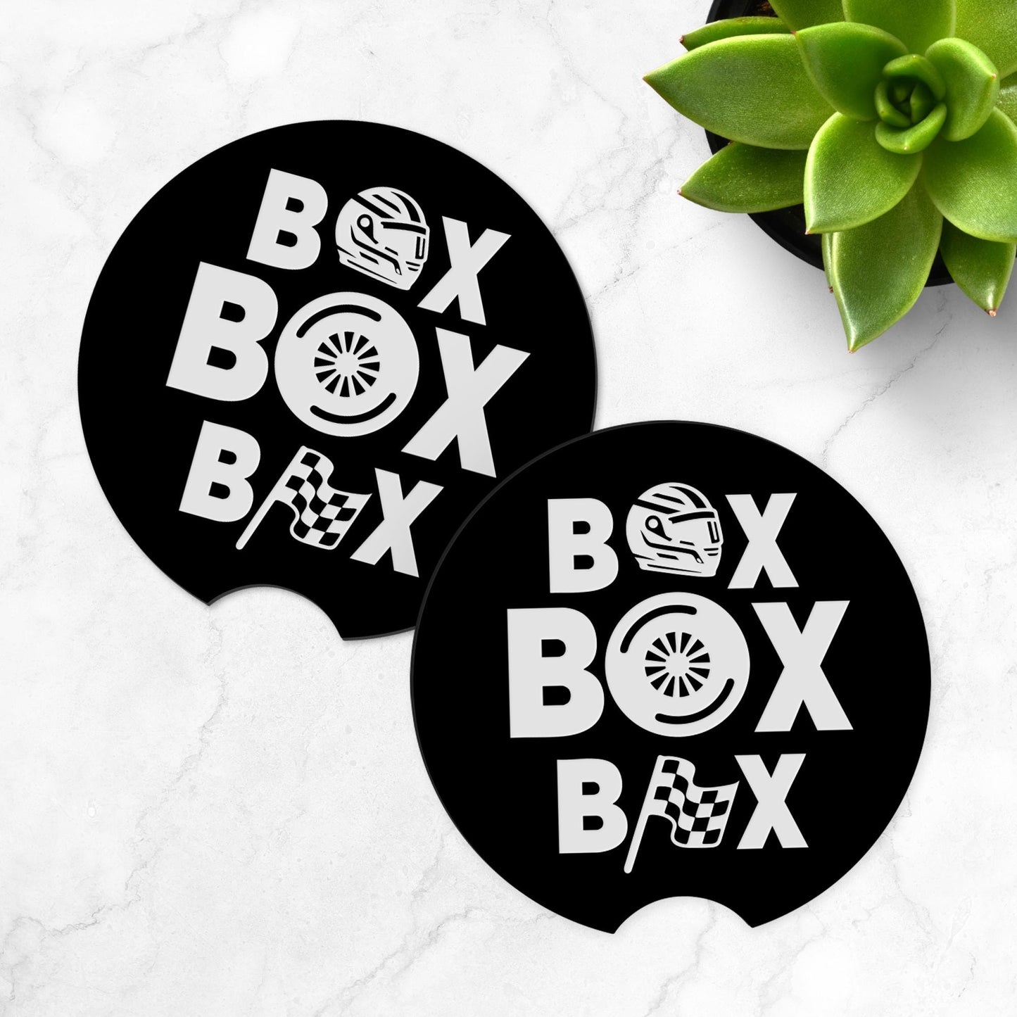 F1 Inspired Car Coaster Set | Box Box | Cup Holder Inserts | Formula 1 Gift