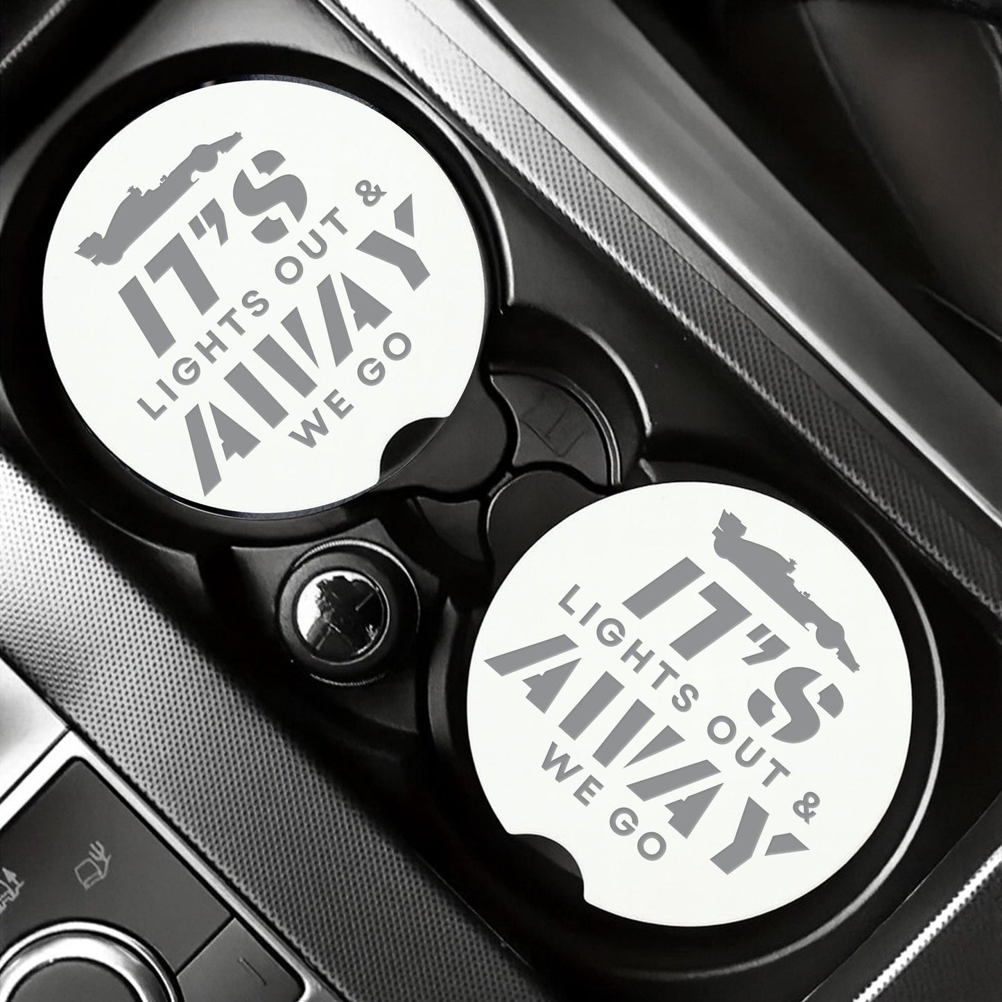 Formula 1 Themed Car Coaster Set | Lights Out Cup Holder Inserts | F1 Lover Gift