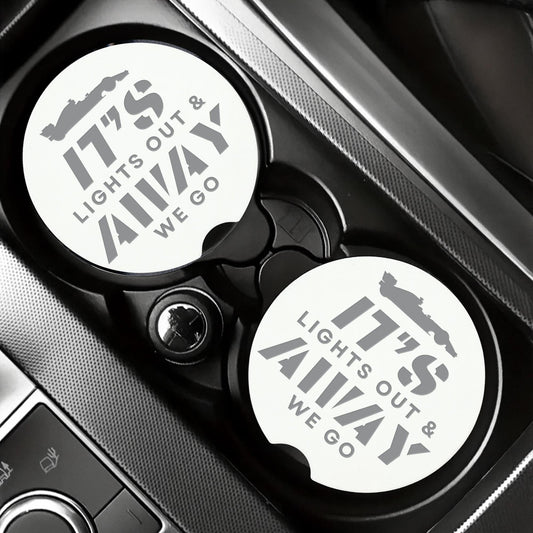 Formula 1 Themed Car Coaster Set | Lights Out Cup Holder Inserts | F1 Lover Gift