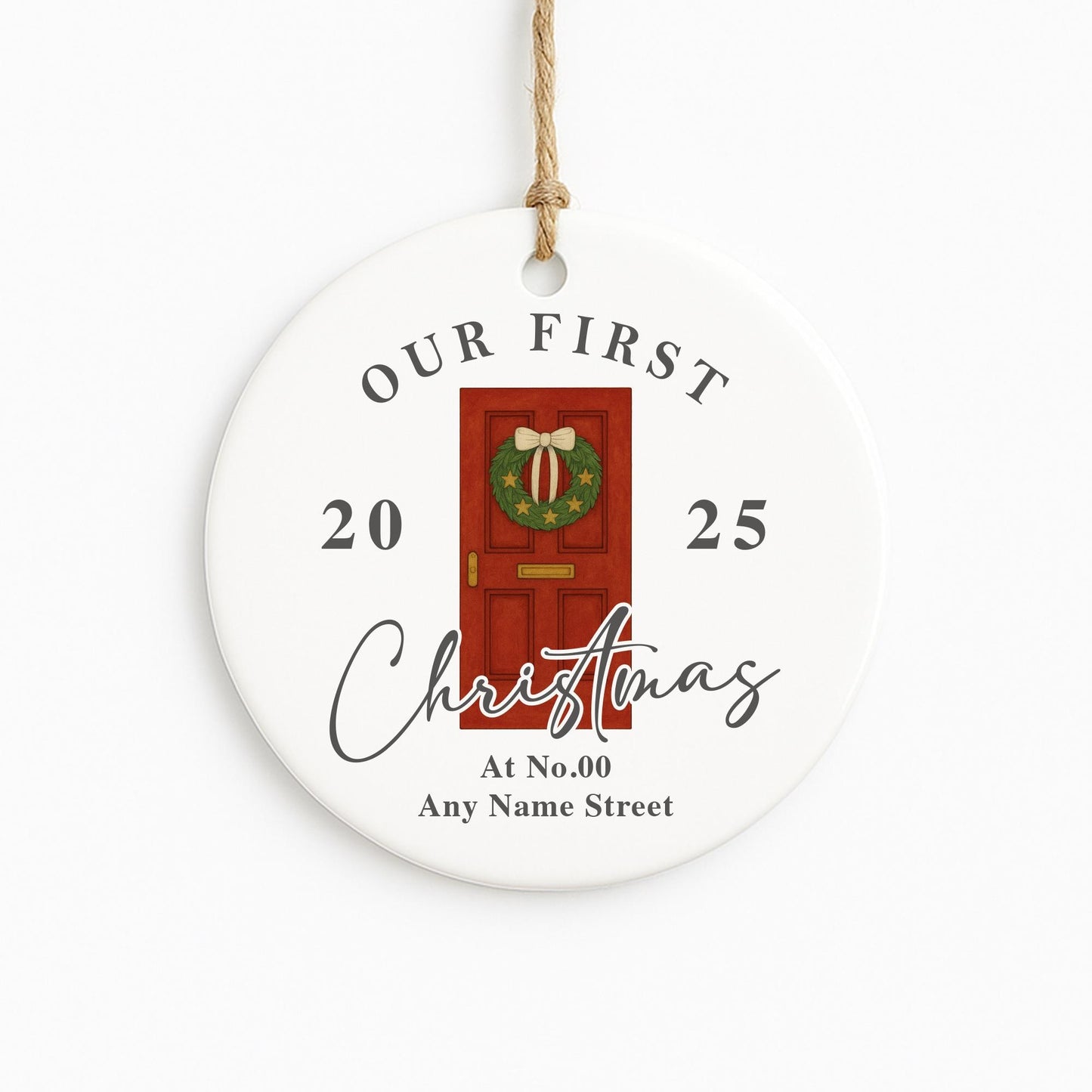 Personalised First Christmas New Home Ornament | Custom Address and Year Bauble | Moving House Gift