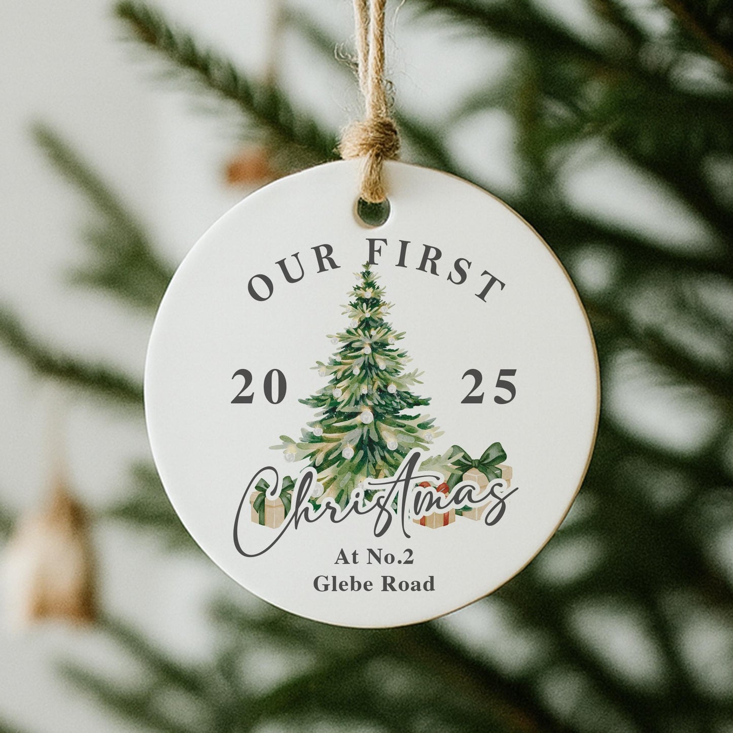 Personalised First Christmas New Home Bauble | Custom Address & Year Tree Ornament | Moving House Gift