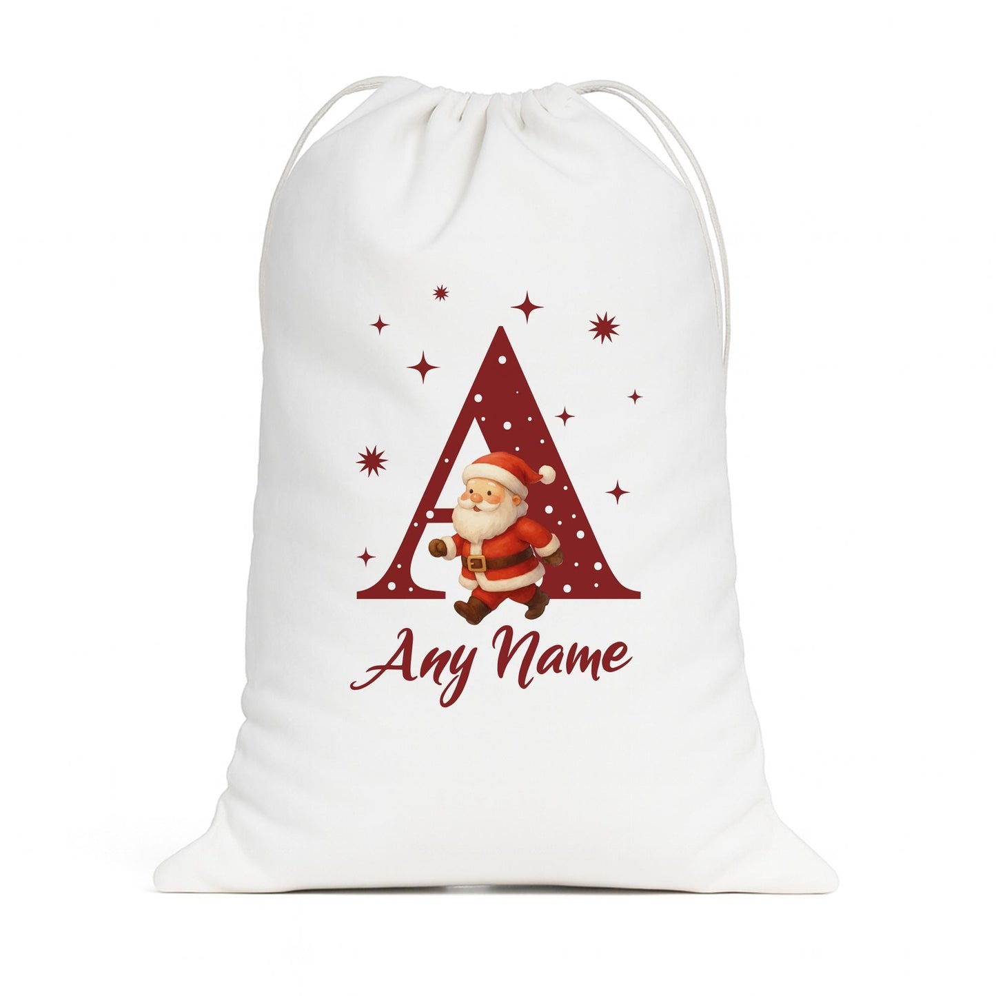 Personalised Santa Sack | Custom Initial Christmas Santa Gift Bag