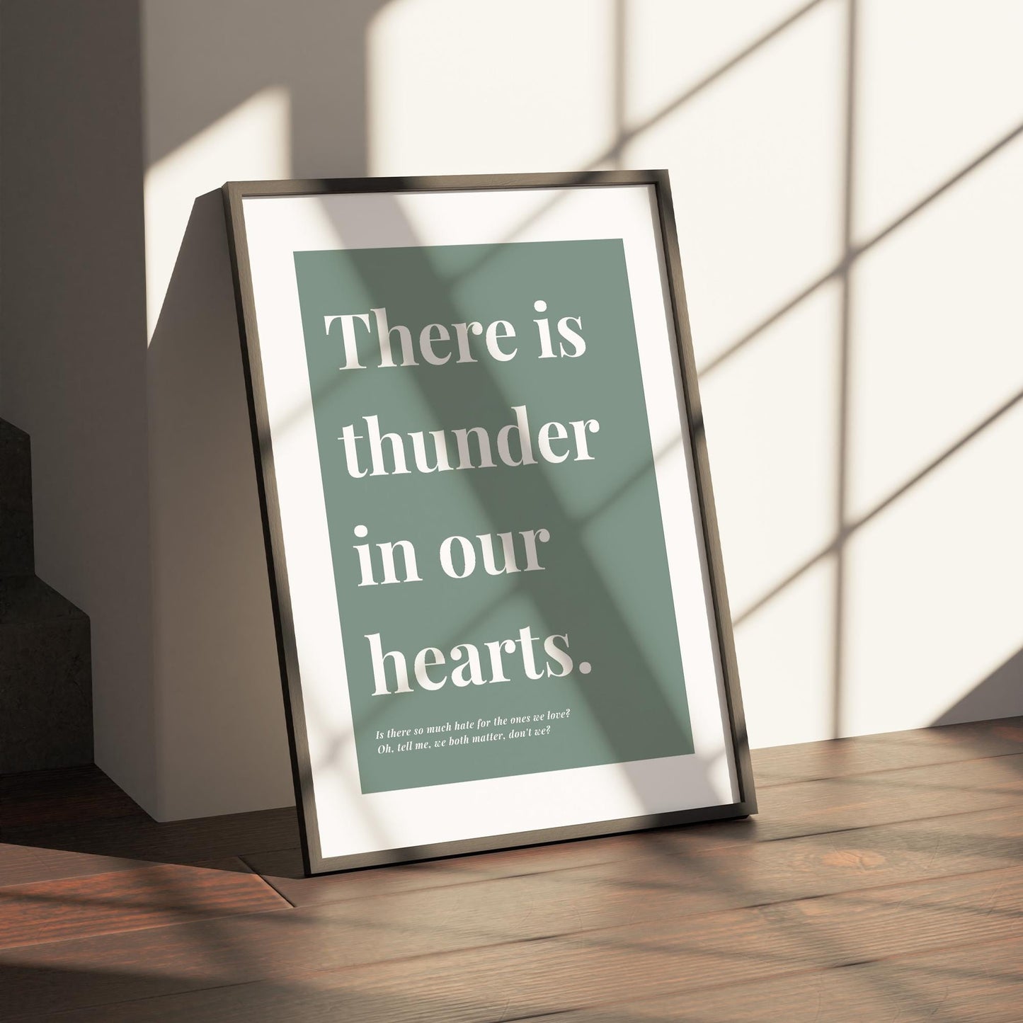 Running Up That Hill Lyric Inspired Print  Minimal Green Wall Art Music Quote Poster