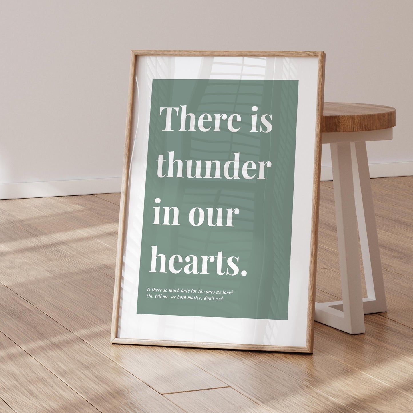 Running Up That Hill Lyric Inspired Print  Minimal Green Wall Art Music Quote Poster