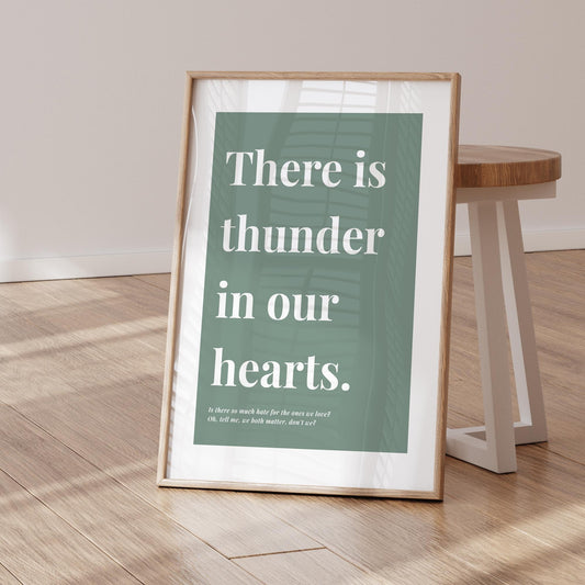 Running Up That Hill Lyric Inspired Print  Minimal Green Wall Art Music Quote Poster
