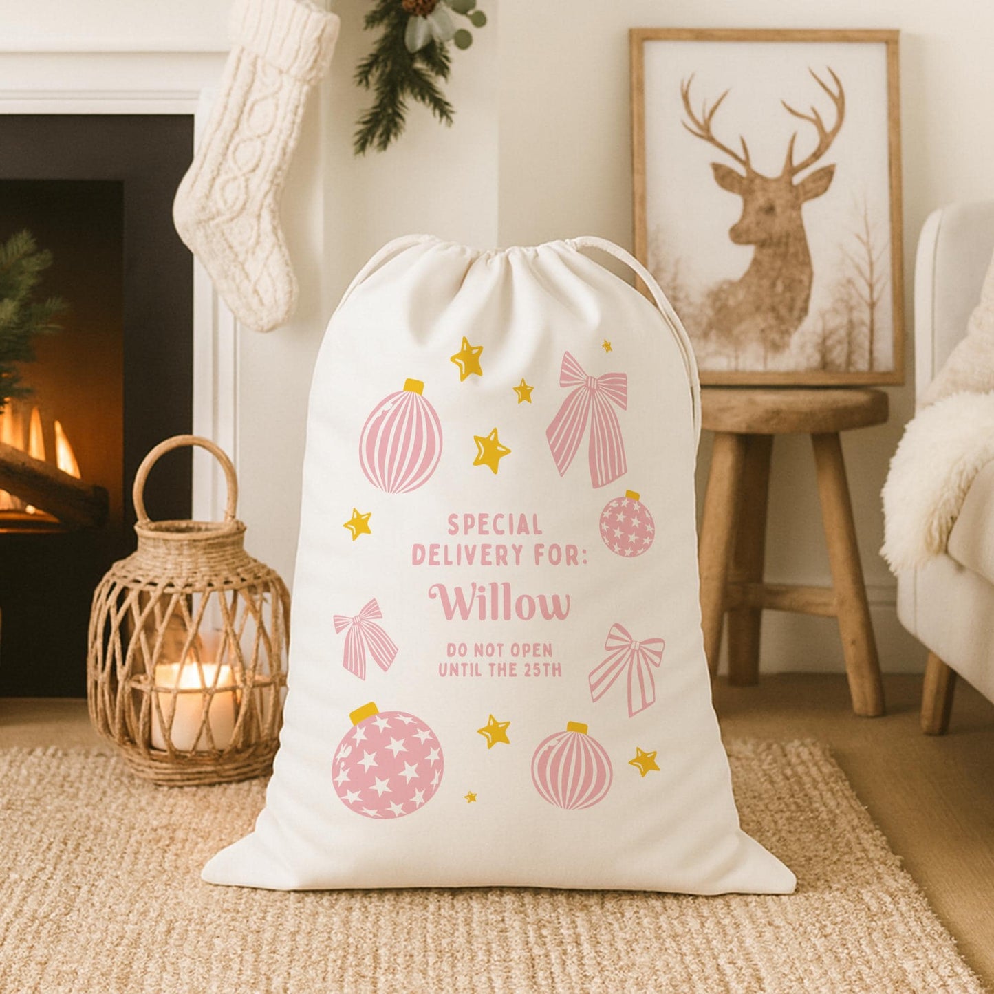 Personalised Christmas Santa Sack  Special Delivery Gift Bag for Girls