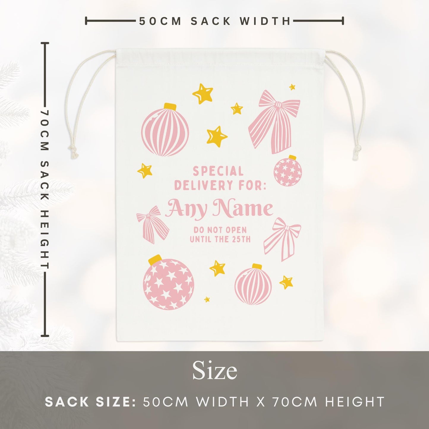 Personalised Christmas Santa Sack  Special Delivery Gift Bag for Girls