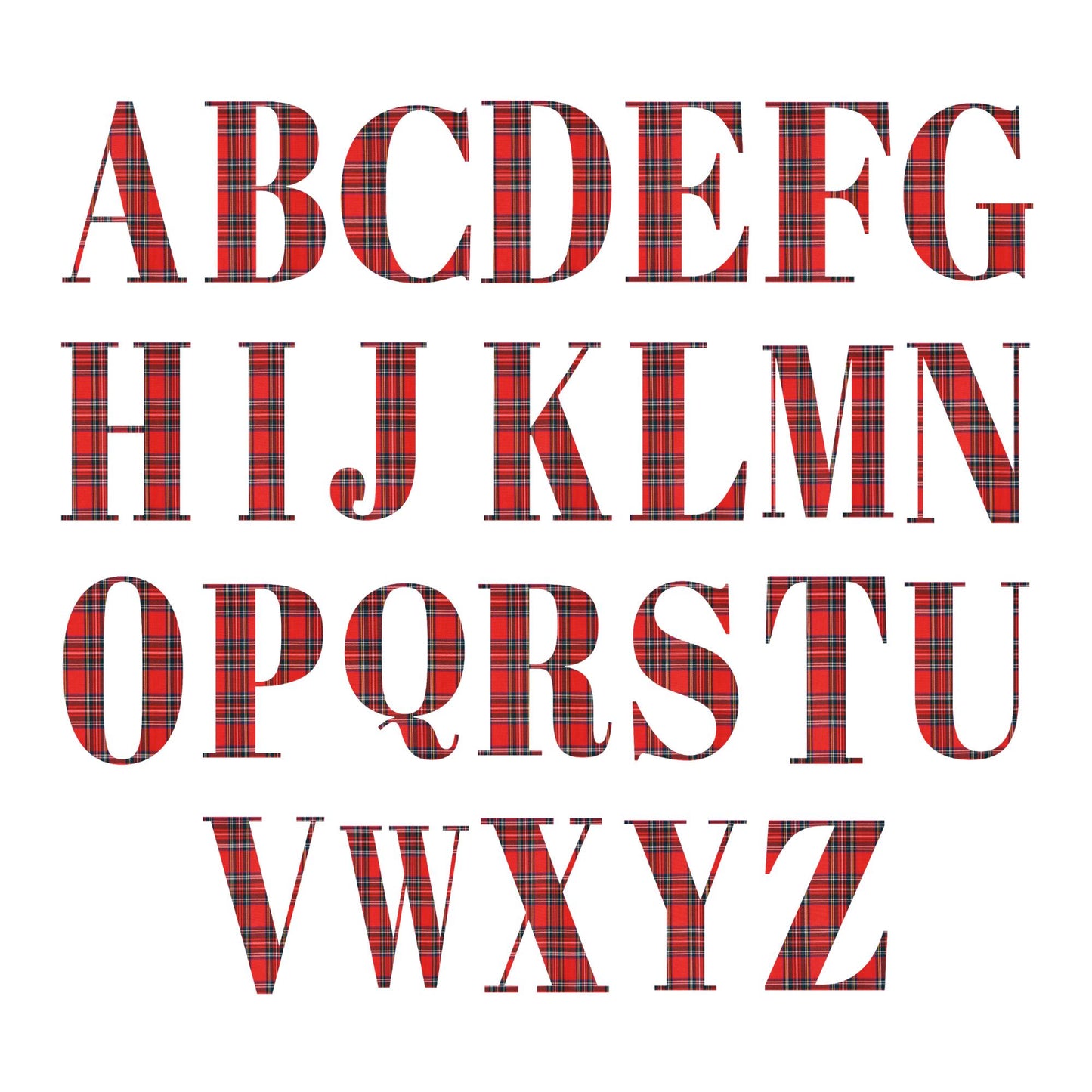 Personalised Christmas Present Sack with Tartan Monogram  Custom Initial & Name Gift Bag  Santa Sack