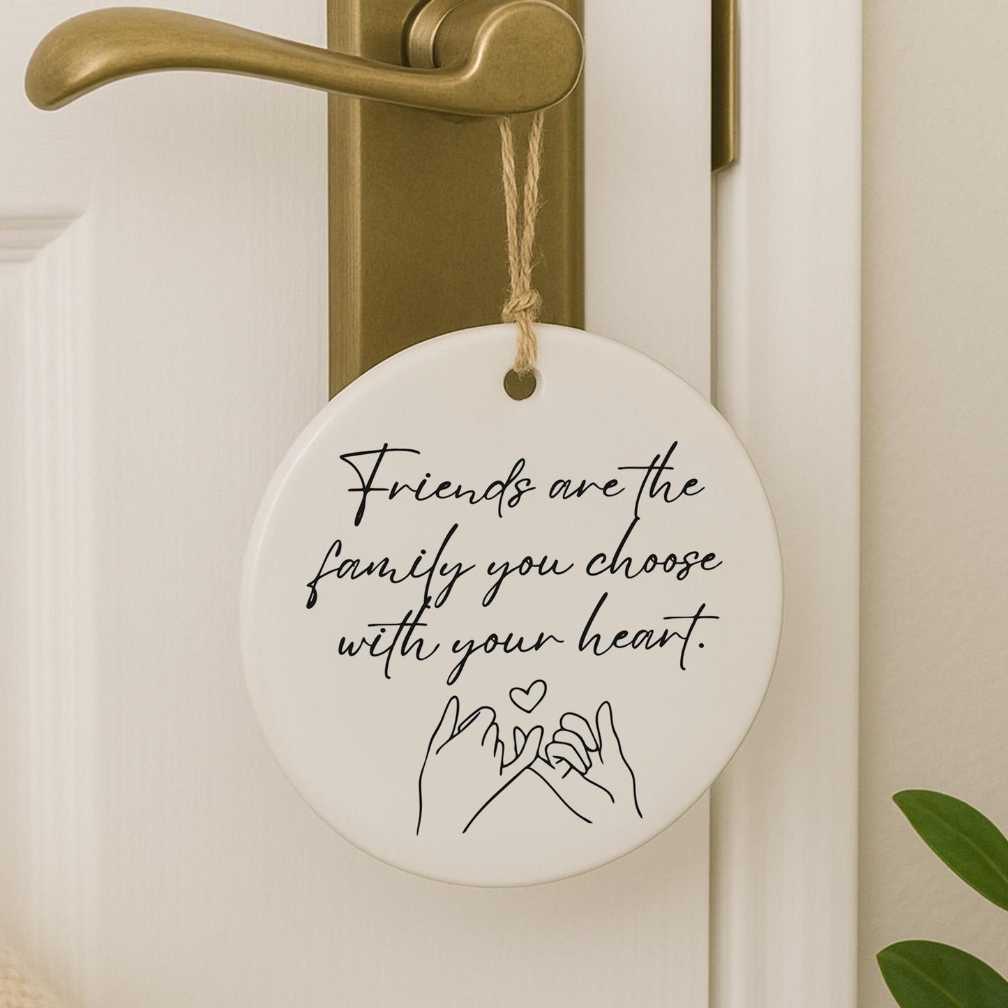 Friendship Quote Hanging Ornament  Friends Are the Family You Choose  Keepsake Friend Gift for Her
