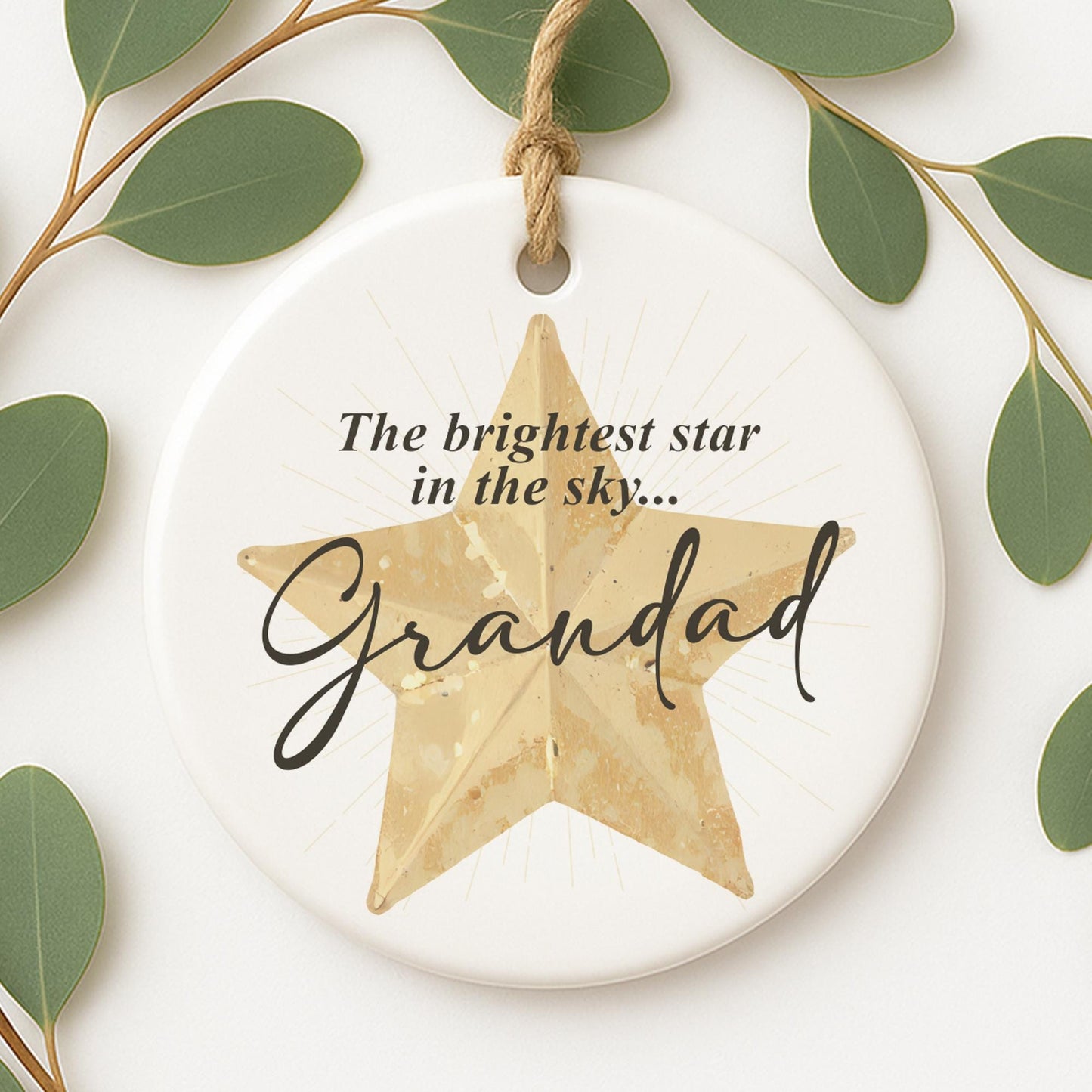 Personalised Memorial Hanging Ornament  Brightest Star Keepsake Christmas Decoration  Lost Loved One Gift