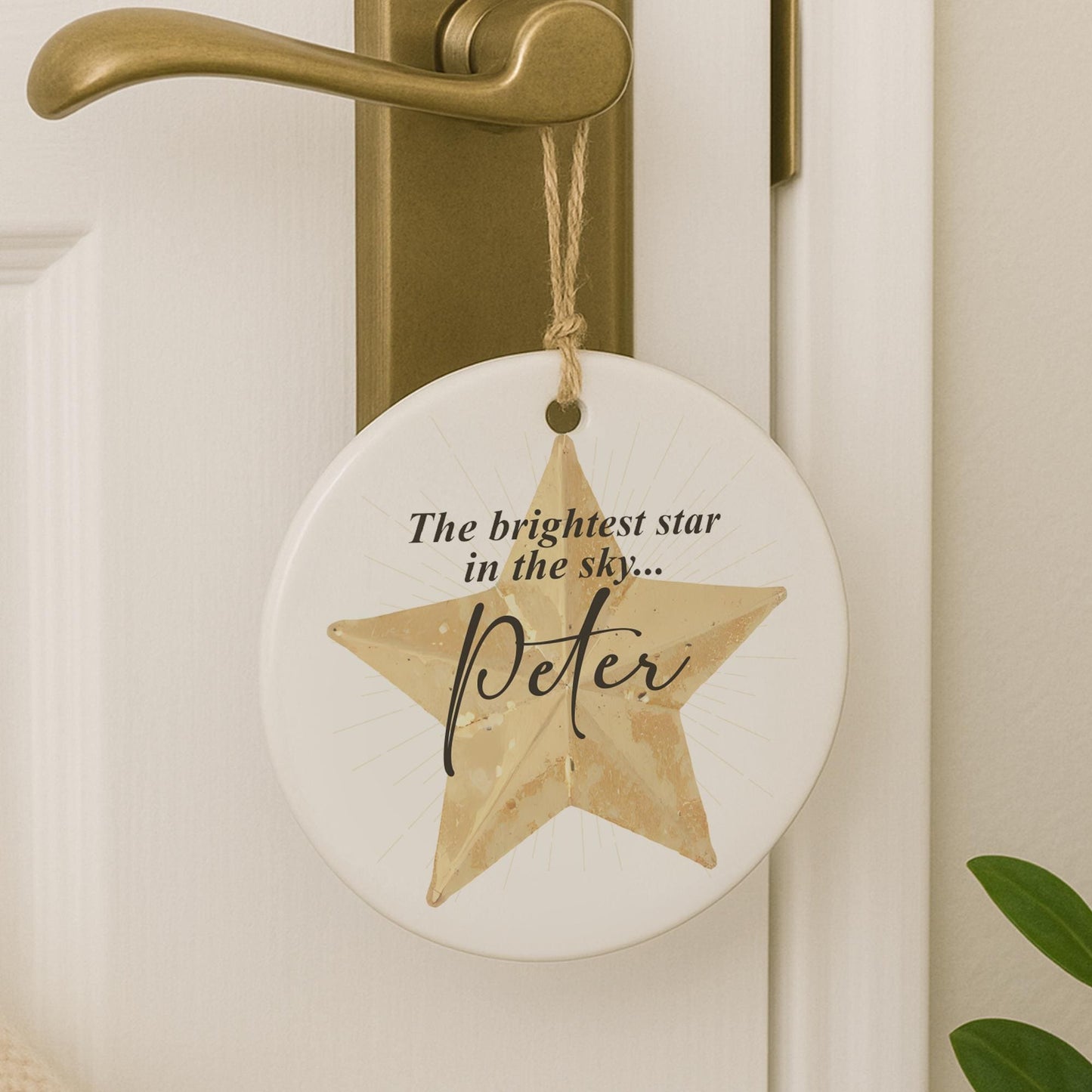 Personalised Memorial Hanging Ornament  Brightest Star Keepsake Christmas Decoration  Lost Loved One Gift