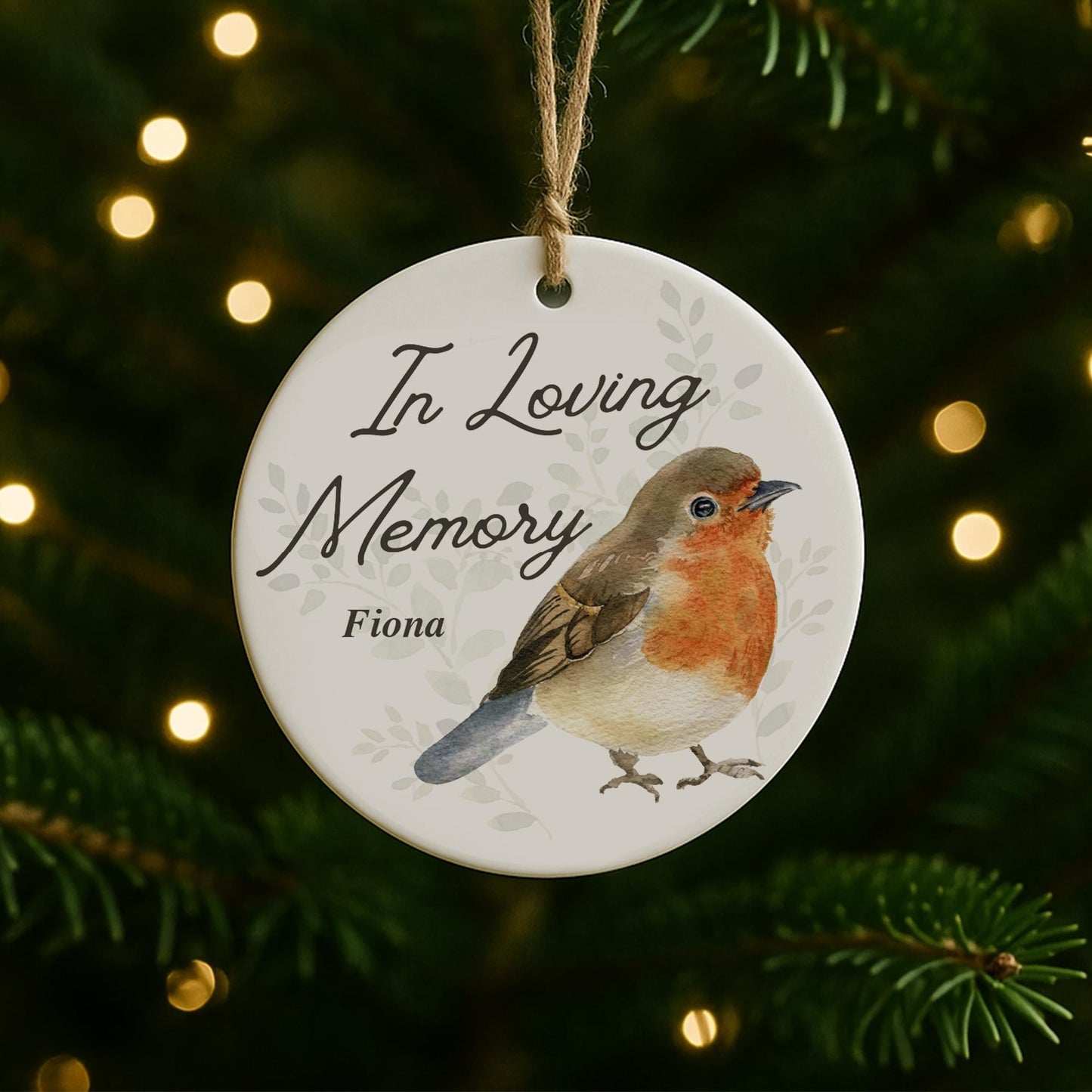 Personalised In Loving Memory Robin Ornament  Memorial Hanging Keepsake Gift  Lost Loved One Sympathy Gift