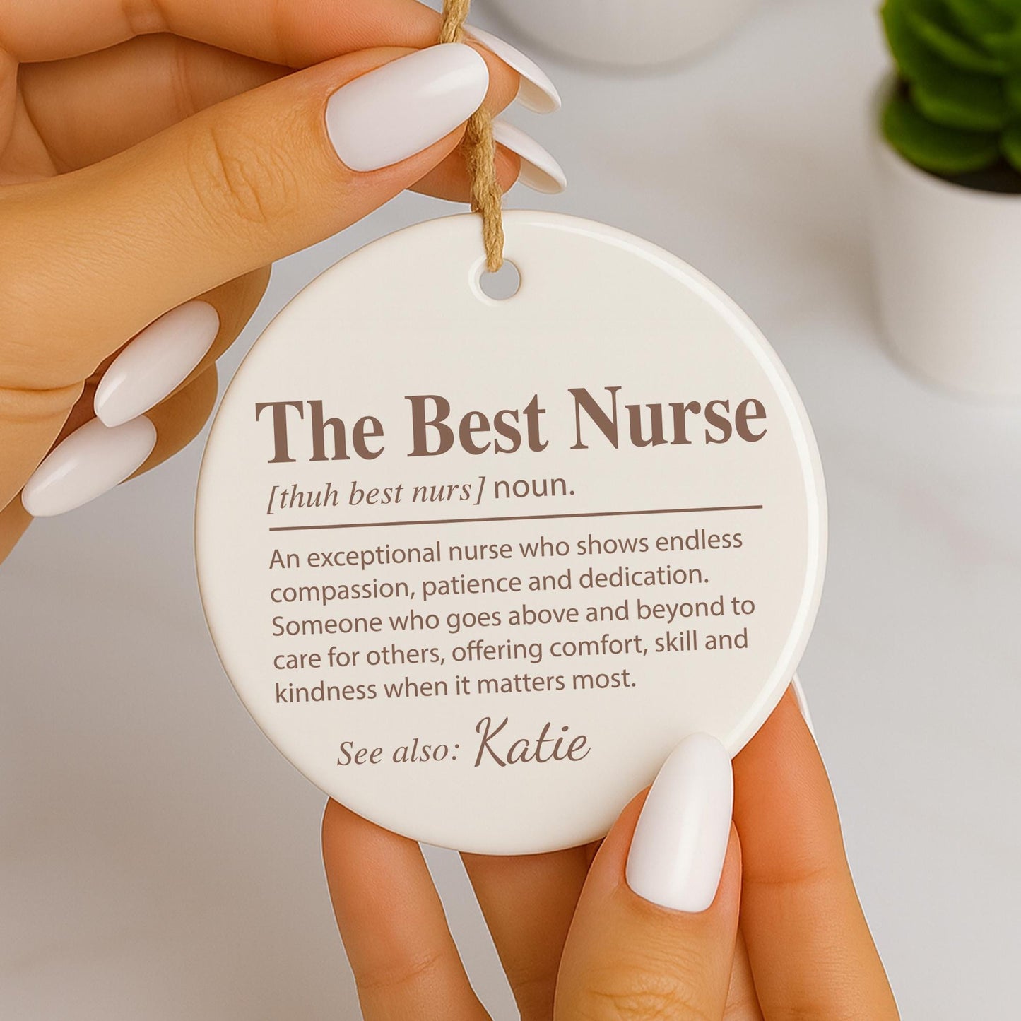 Personalised Nurse Thank You Ornament  The Best Nurse Definition Gift  NHS Appreciation Gift
