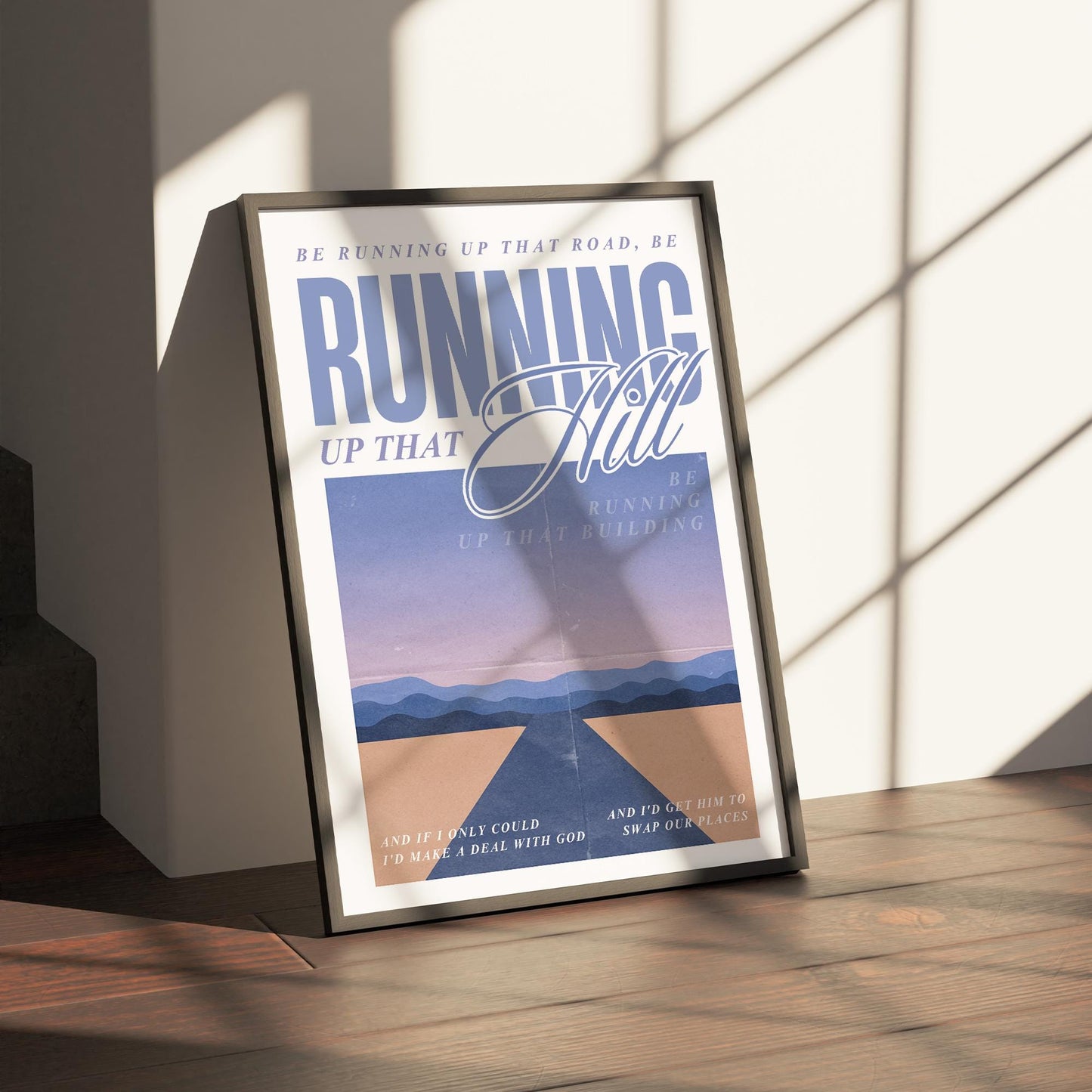 Lyric Inspired Running Up That Hill Poster  Music Quote Art Print