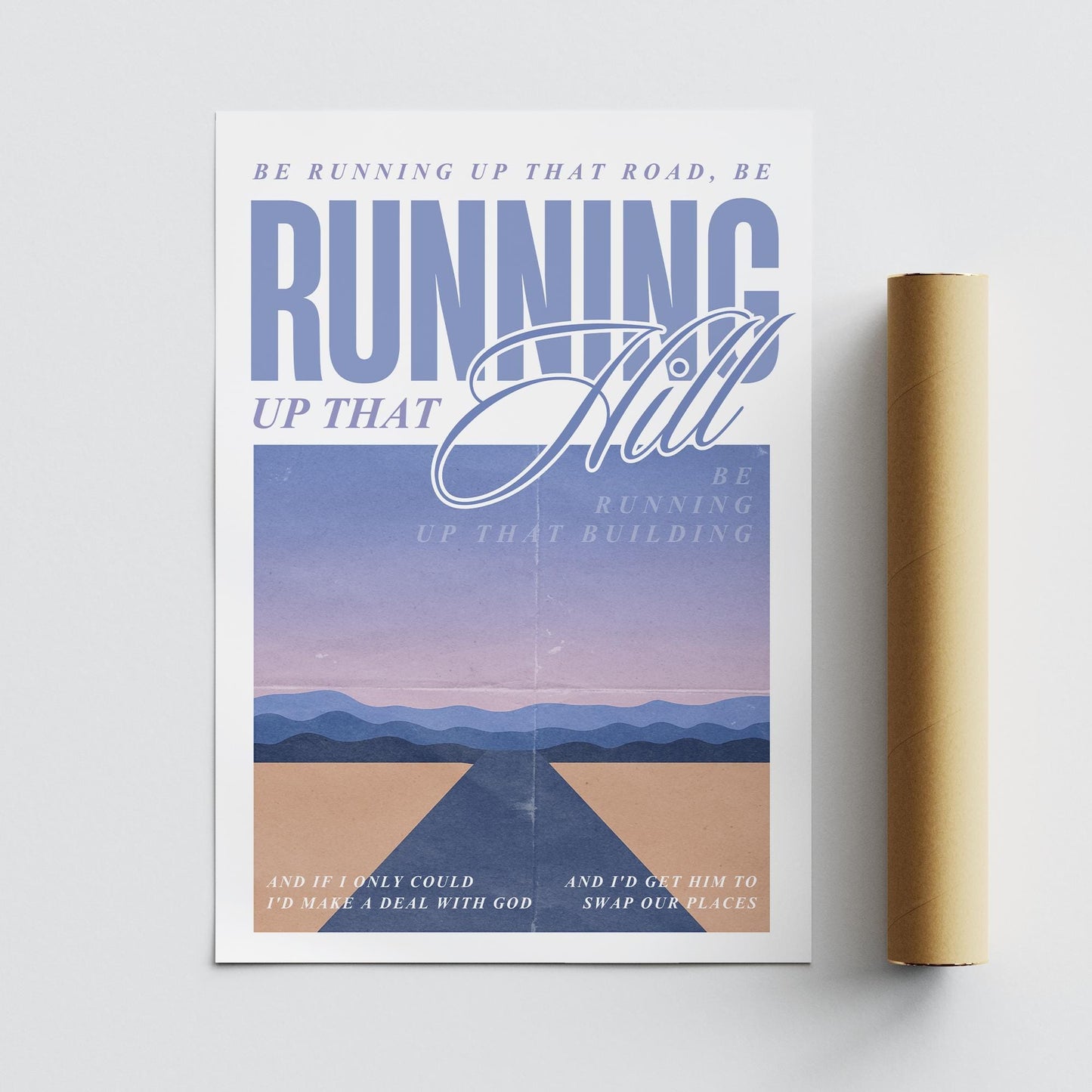 Lyric Inspired Running Up That Hill Poster  Music Quote Art Print