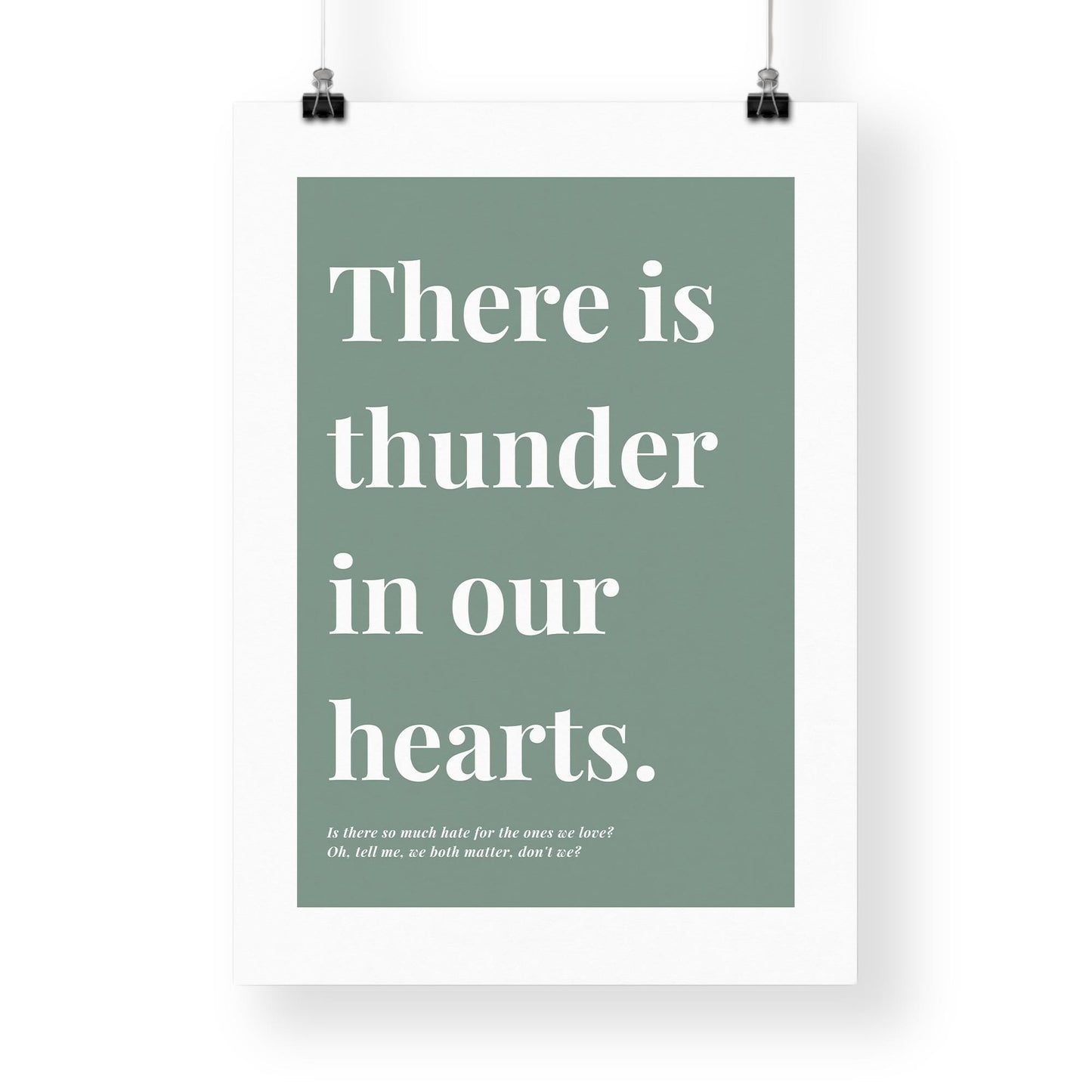 Running Up That Hill Lyric Inspired Print  Minimal Green Wall Art Music Quote Poster