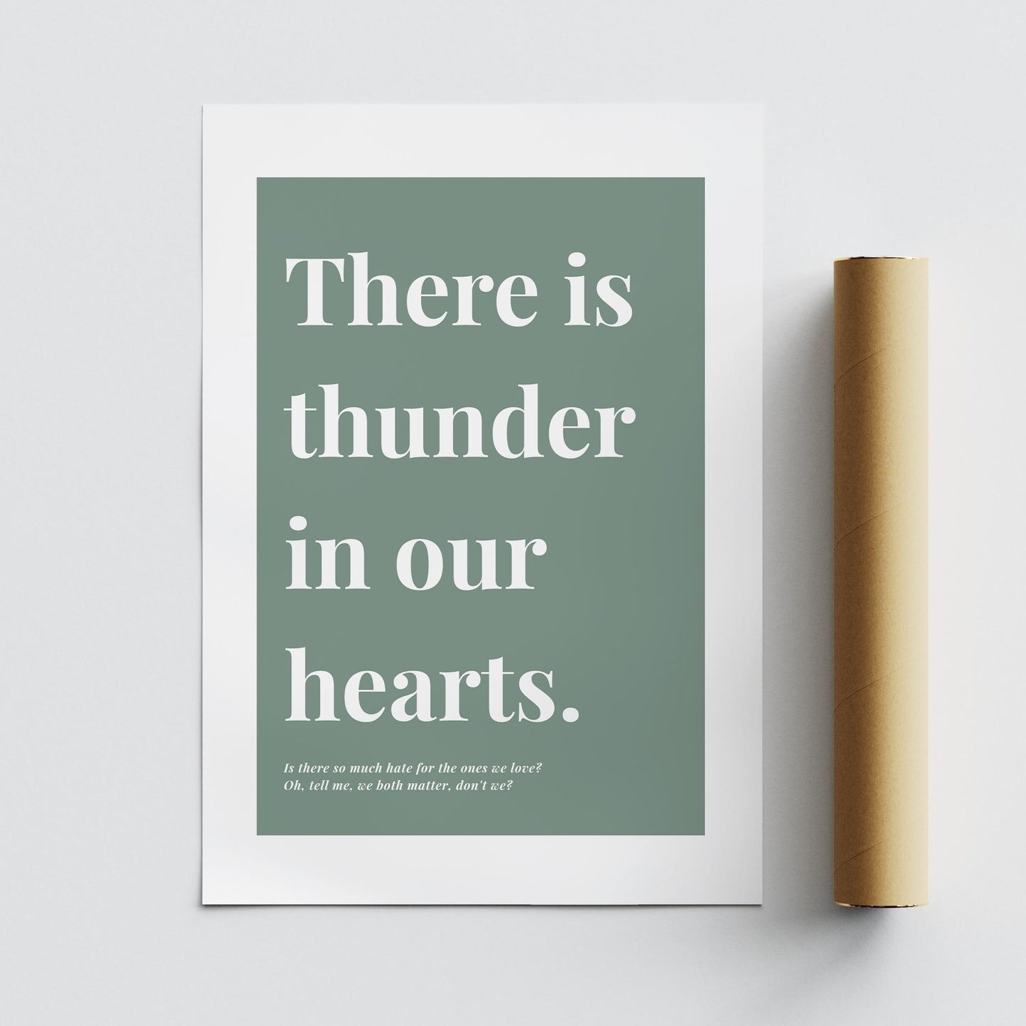 Running Up That Hill Lyric Inspired Print  Minimal Green Wall Art Music Quote Poster