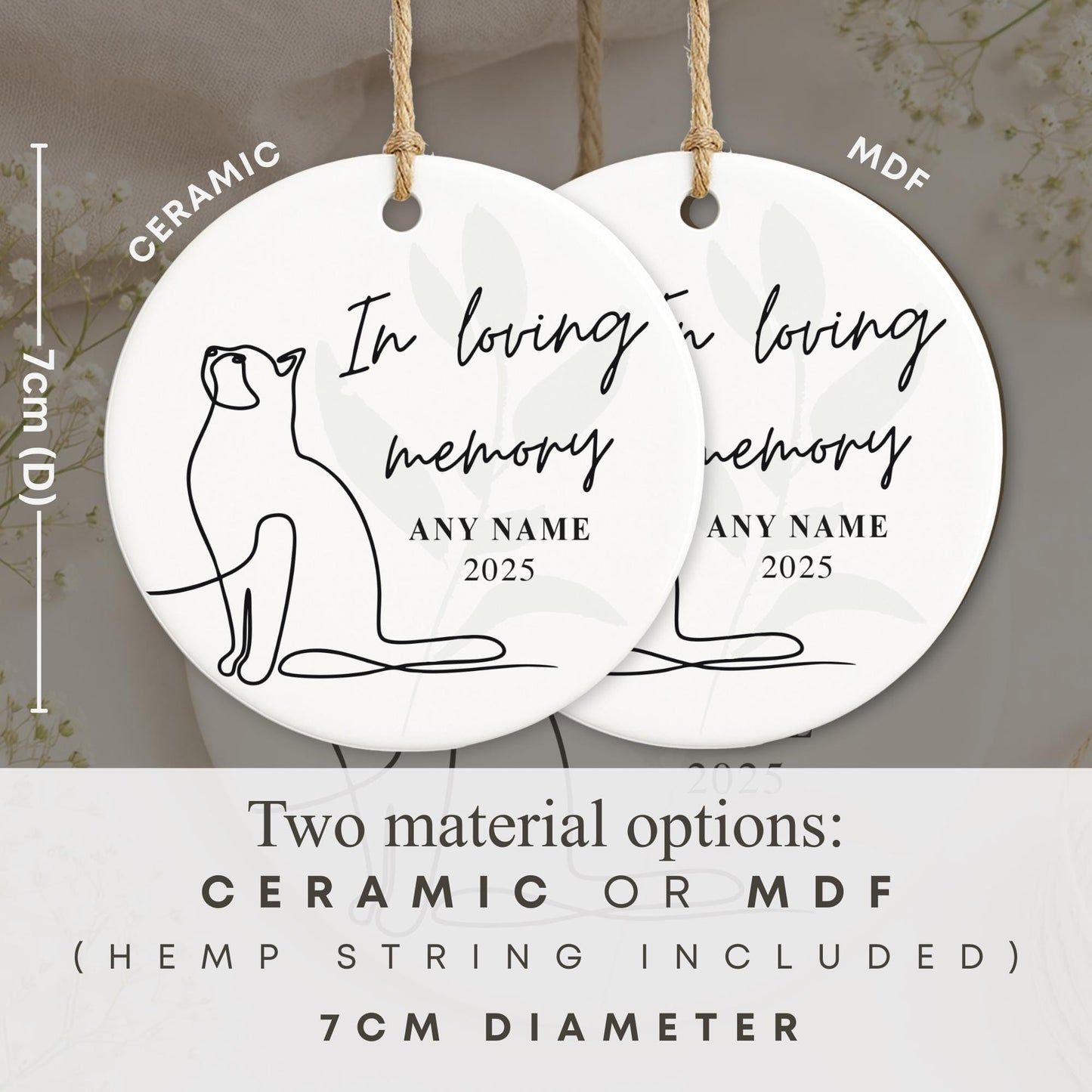 Personalised Cat Memorial Ornament In Loving Memory Pet Remembrance Keepsake  Sympathy Gift