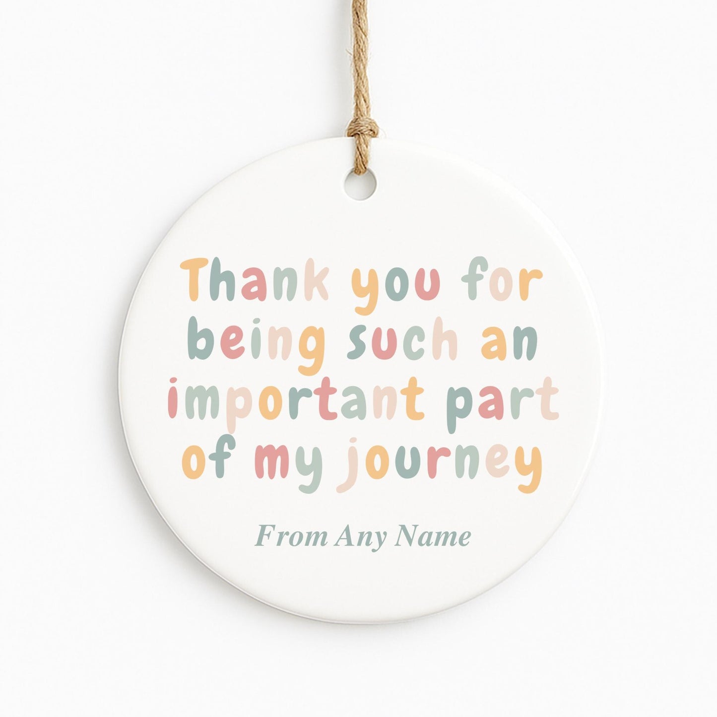 Thank You Teacher Gift  Personalised Important Part of My Journey Ornament