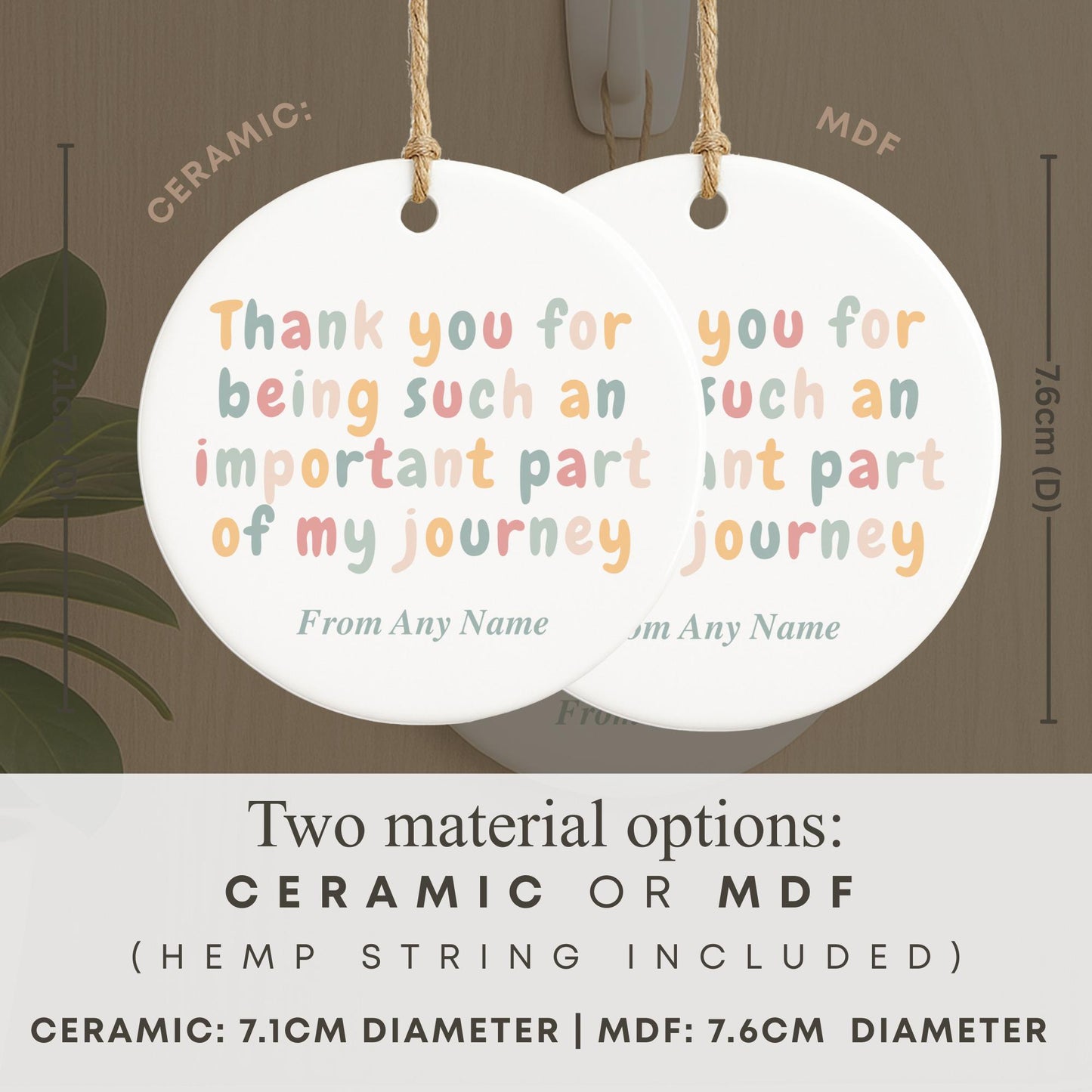 Thank You Teacher Gift  Personalised Important Part of My Journey Ornament