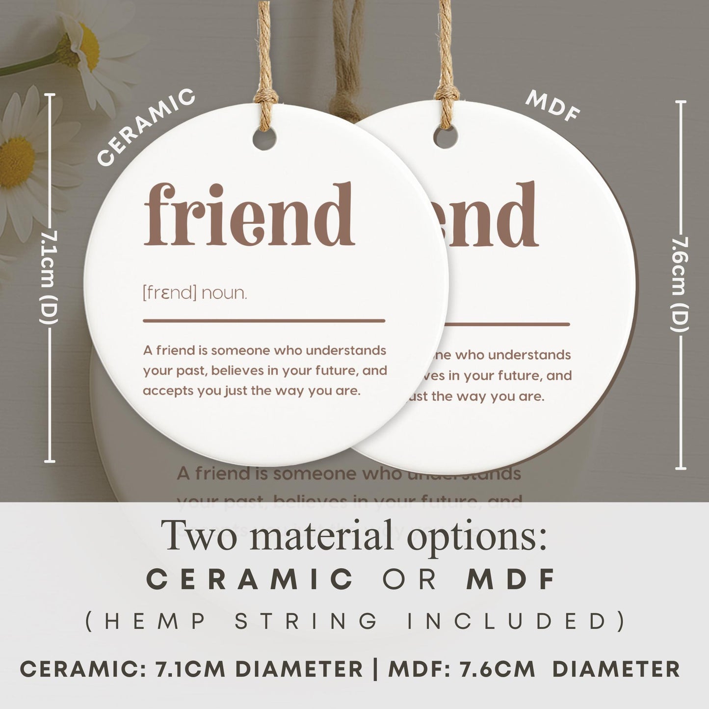 Gift for Friend  Friend Definition Hanging Ornament  Friendship Keepsake