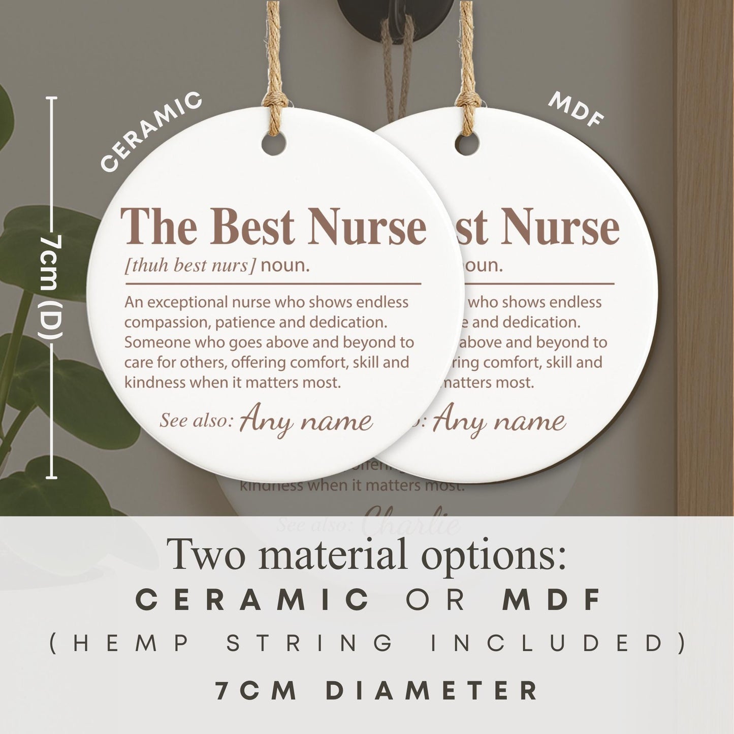 Personalised Nurse Thank You Ornament  The Best Nurse Definition Gift  NHS Appreciation Gift