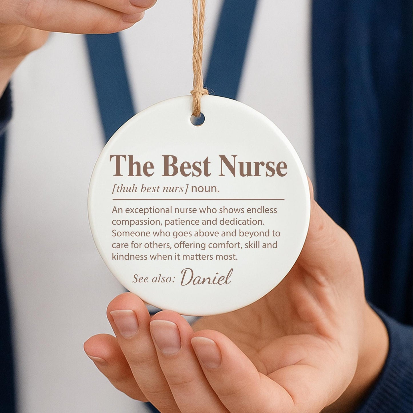 Personalised Nurse Thank You Ornament  The Best Nurse Definition Gift  NHS Appreciation Gift