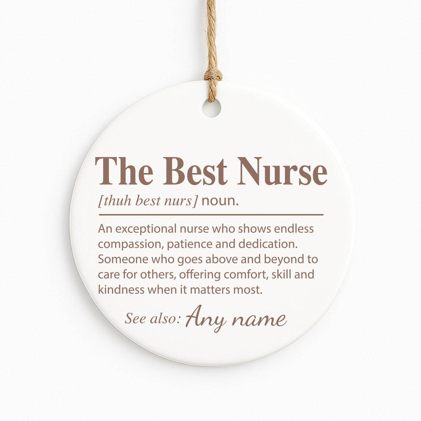 Personalised Nurse Thank You Ornament  The Best Nurse Definition Gift  NHS Appreciation Gift