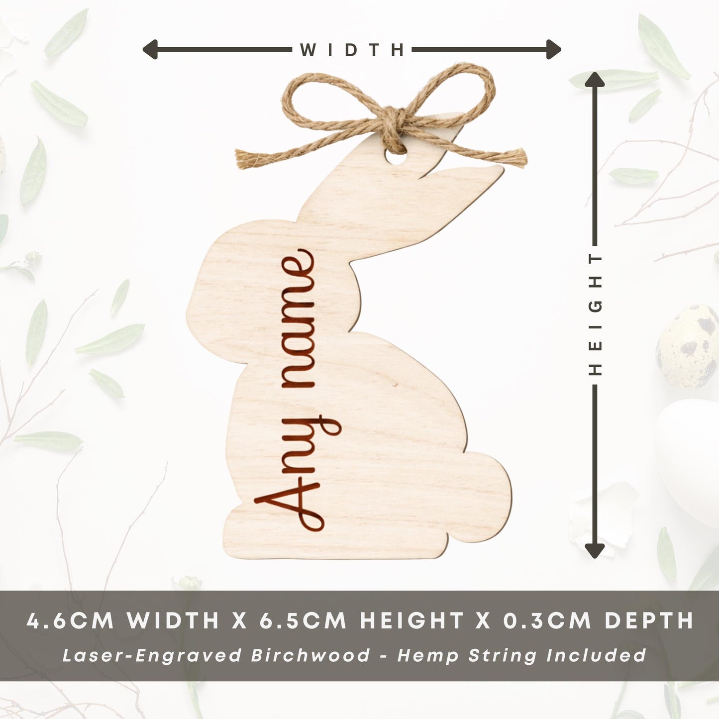 Personalised Easter Bunny Tag | Wooden Easter Basket Name Tag | Custom Easter Gift