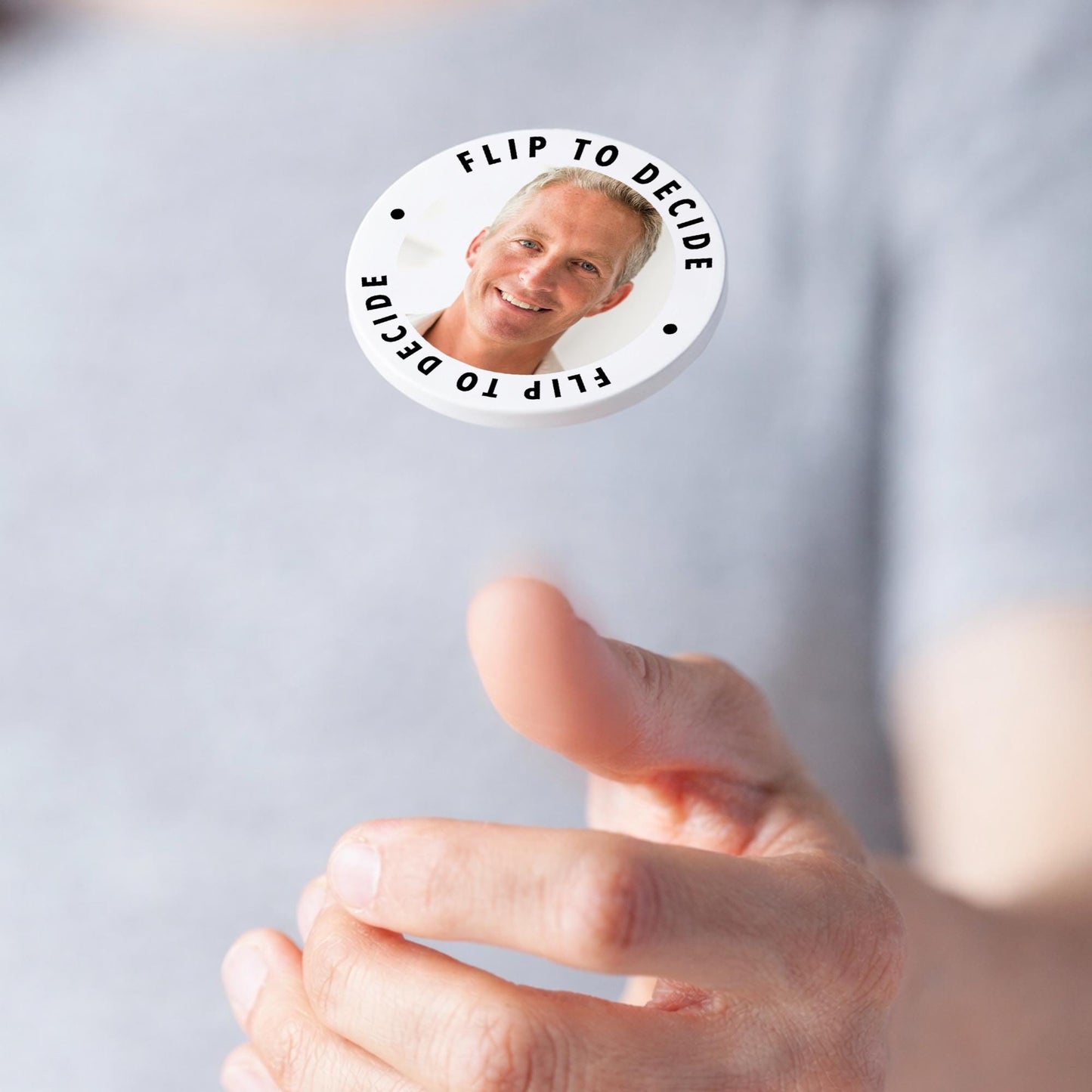 Personalised Decision Coin: Custom Photos, Fate Flip Token for Couples, Gift for Valentine's