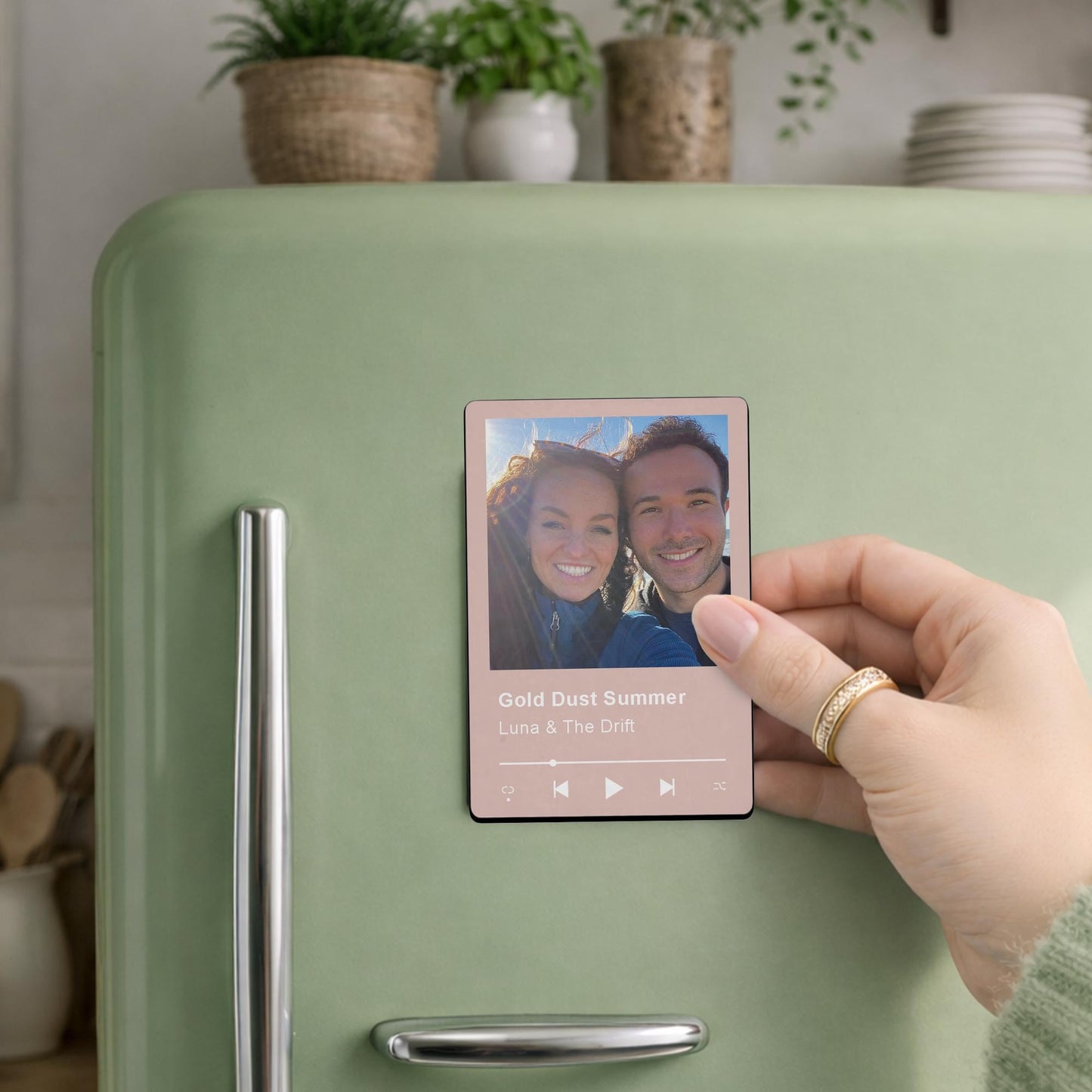 Personalised Photo & Song Magnet | Custom Our Song Music Fridge Gift Couple Keepsake