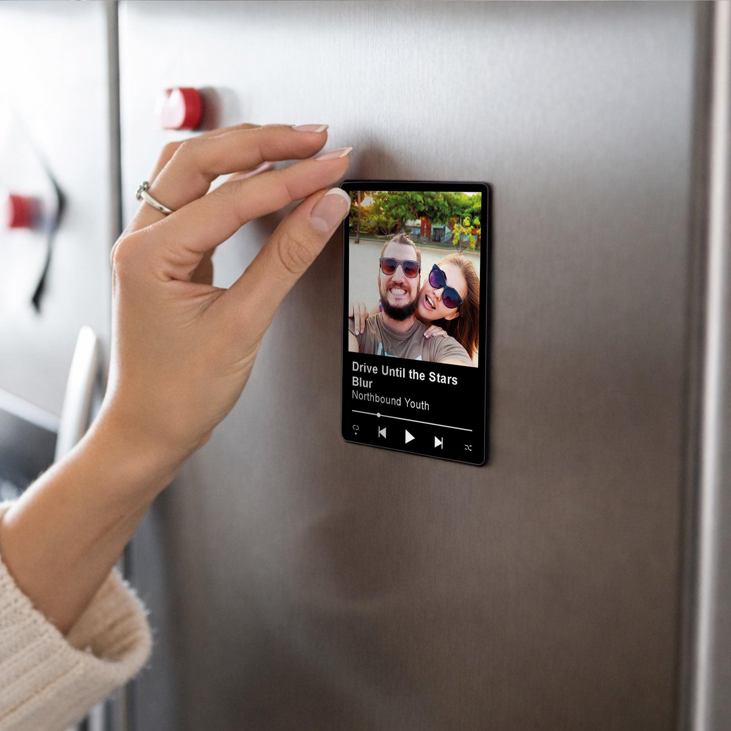 Personalised Photo & Song Magnet | Custom Our Song Music Fridge Gift Couple Keepsake