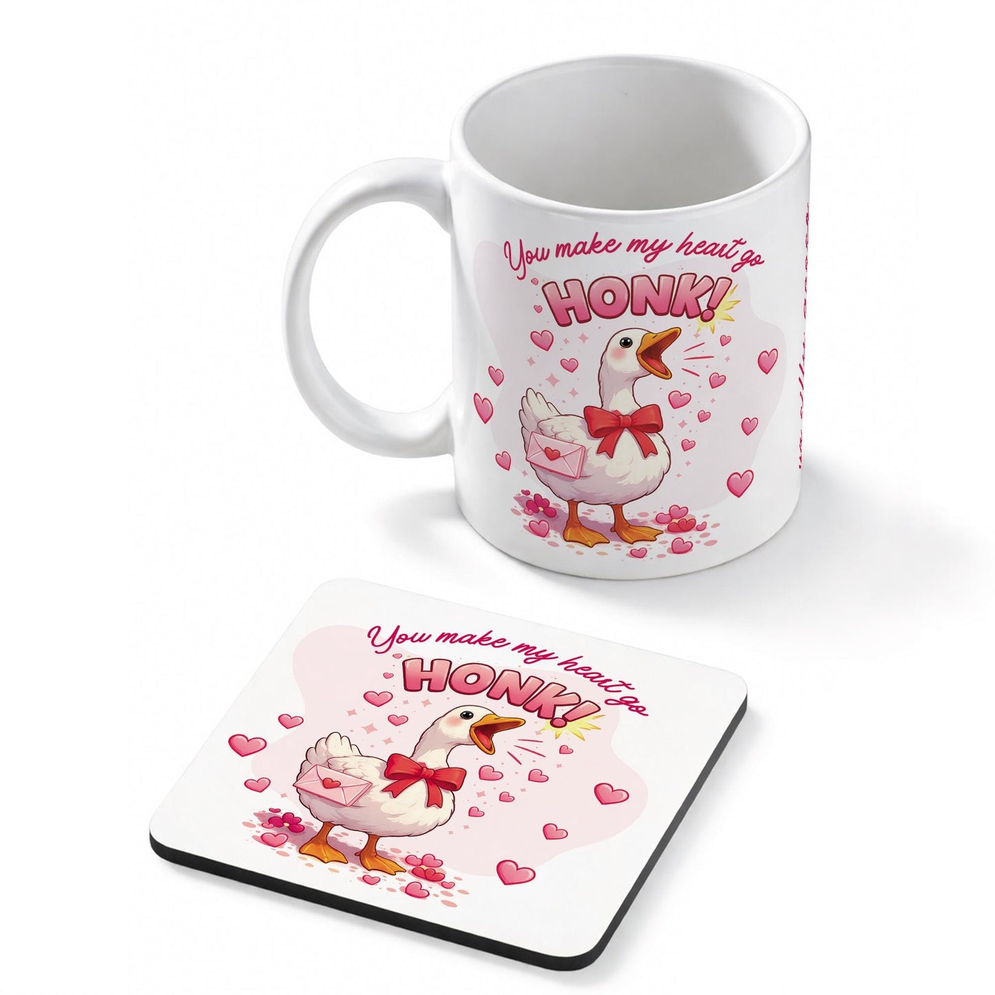 Funny Valentines Mug and Coaster Set | Cute Goose Quote Mug | Gift for Him or Her