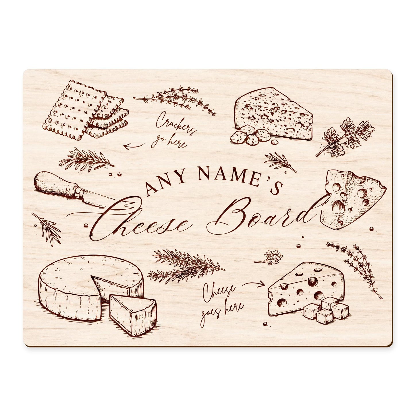 Personalised Wooden Cheese Board with Name  Custom Engraved Cheese Board Gift
