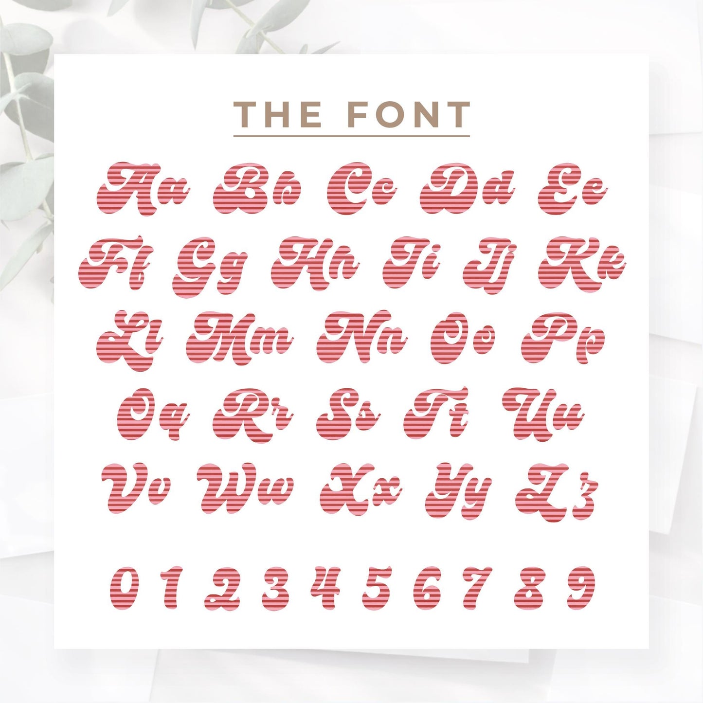 Personalised Name Sticker | Custom Retro Script Pink Striped Vinyl Decal | Waterproof Name Bottle Label