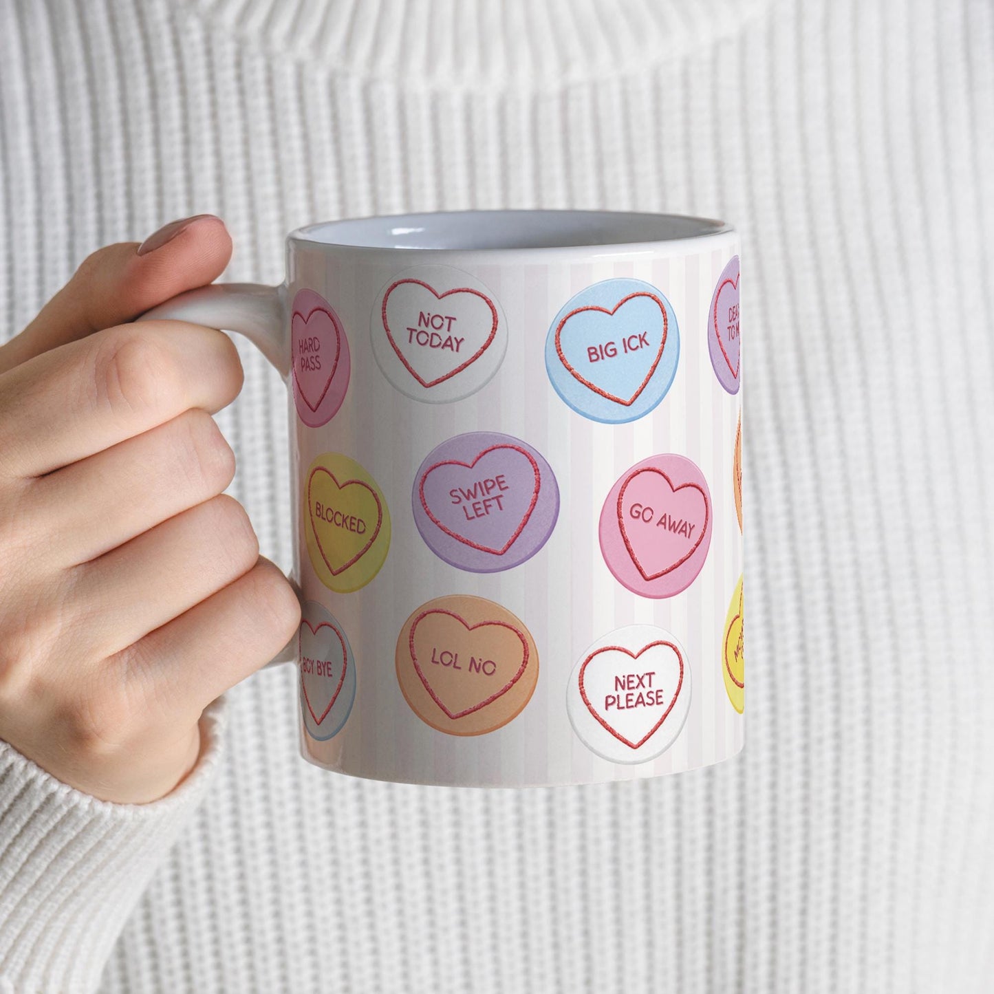 Funny Anti Valentines Mug and Coaster Set | Love Heart Sweet Sarcastic Gift | Galentines Present