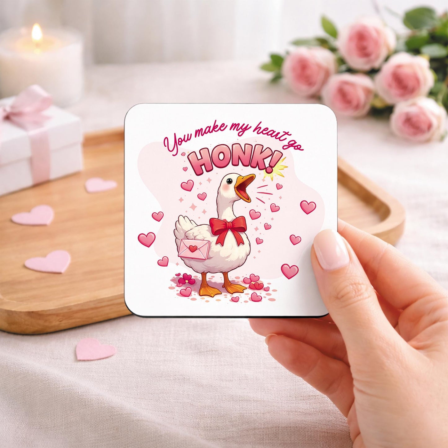 Funny Valentines Mug and Coaster Set | Cute Goose Quote Mug | Gift for Him or Her