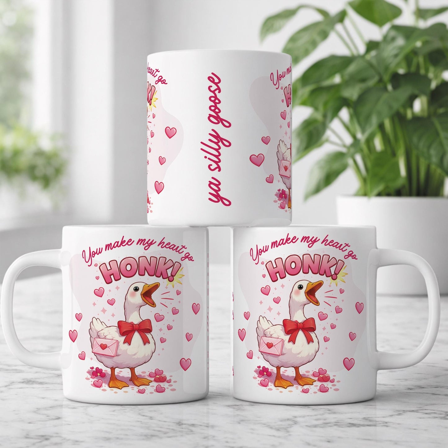 Funny Valentines Mug and Coaster Set | Cute Goose Quote Mug | Gift for Him or Her