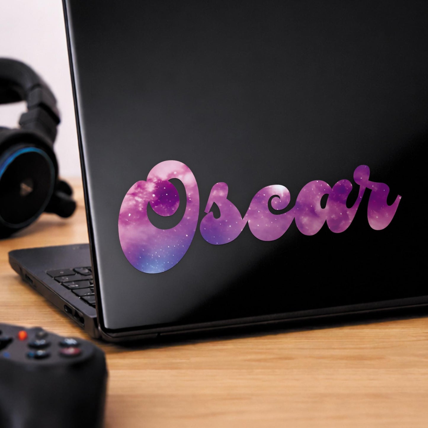 Personalised Name Sticker | Custom Galaxy Vinyl Decal | Aesthetic Waterproof Label for Laptop - Bottle - Lunchbox