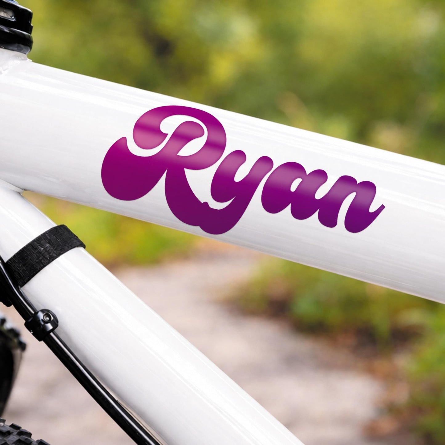 Personalised Name Sticker | Pink & Purple Gradient Vinyl Decal | Custom Waterproof Label for Bottle or  Case