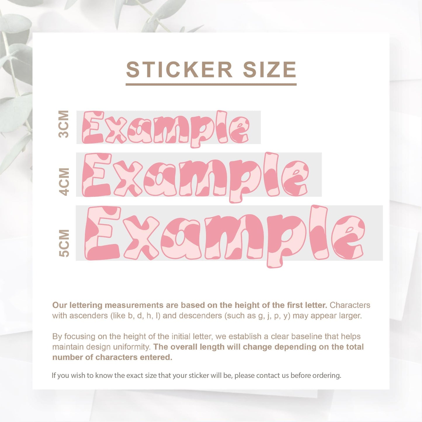 Personalised Pink Cow Print Name Sticker  Custom Vinyl Name Decal | Y2K Aesthetic Waterproof Label for Water Bottle Lunchbox or Glass