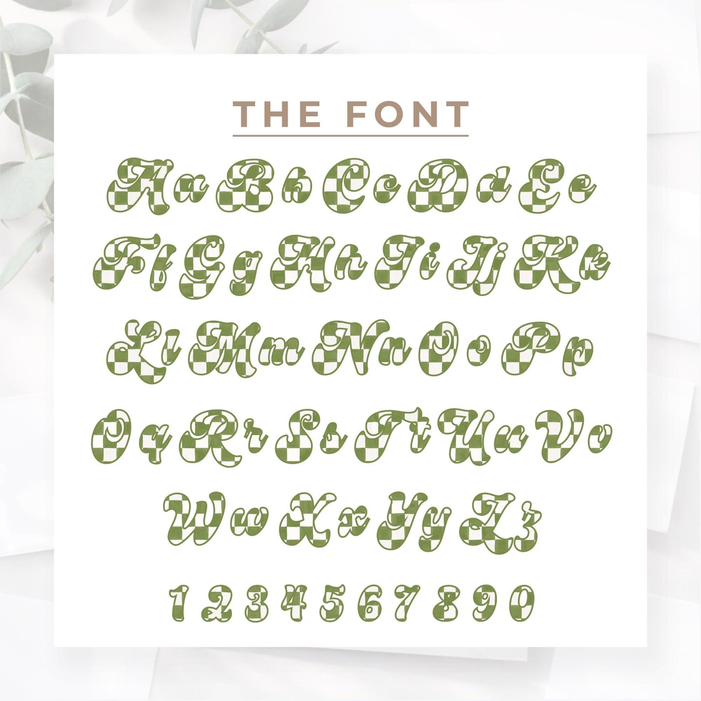 Personalised Name Sticker | Green Chequered Custom Vinyl | Alt Skater Aesthetic Waterproof Label for Water Bottle Lunchbox or Glass